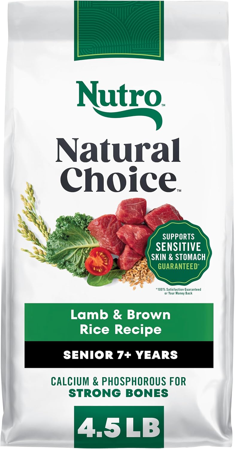 Nutro Natural Choice Senior Dry Dog Food, Chicken & Brown Rice, 30 lb | Non-GMO, Real chicken #1 ingredient, no corn, wheat, soy, supports bones, digestion & immunity, dental health & skin/coat