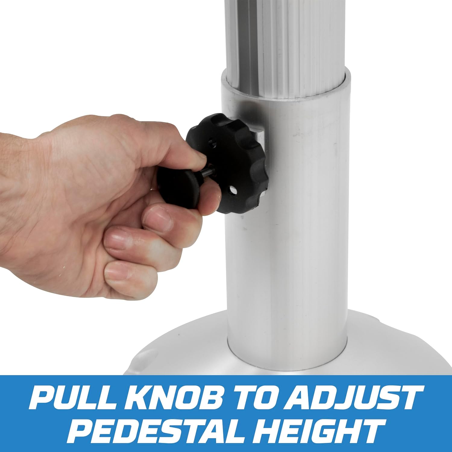 Wise 8WP21-18S Boat Seat Pedestal, Adjustable Height from 12" to 18", with Standard Seat Mount | 2-7/8 in anodized aluminum post, 9 in base