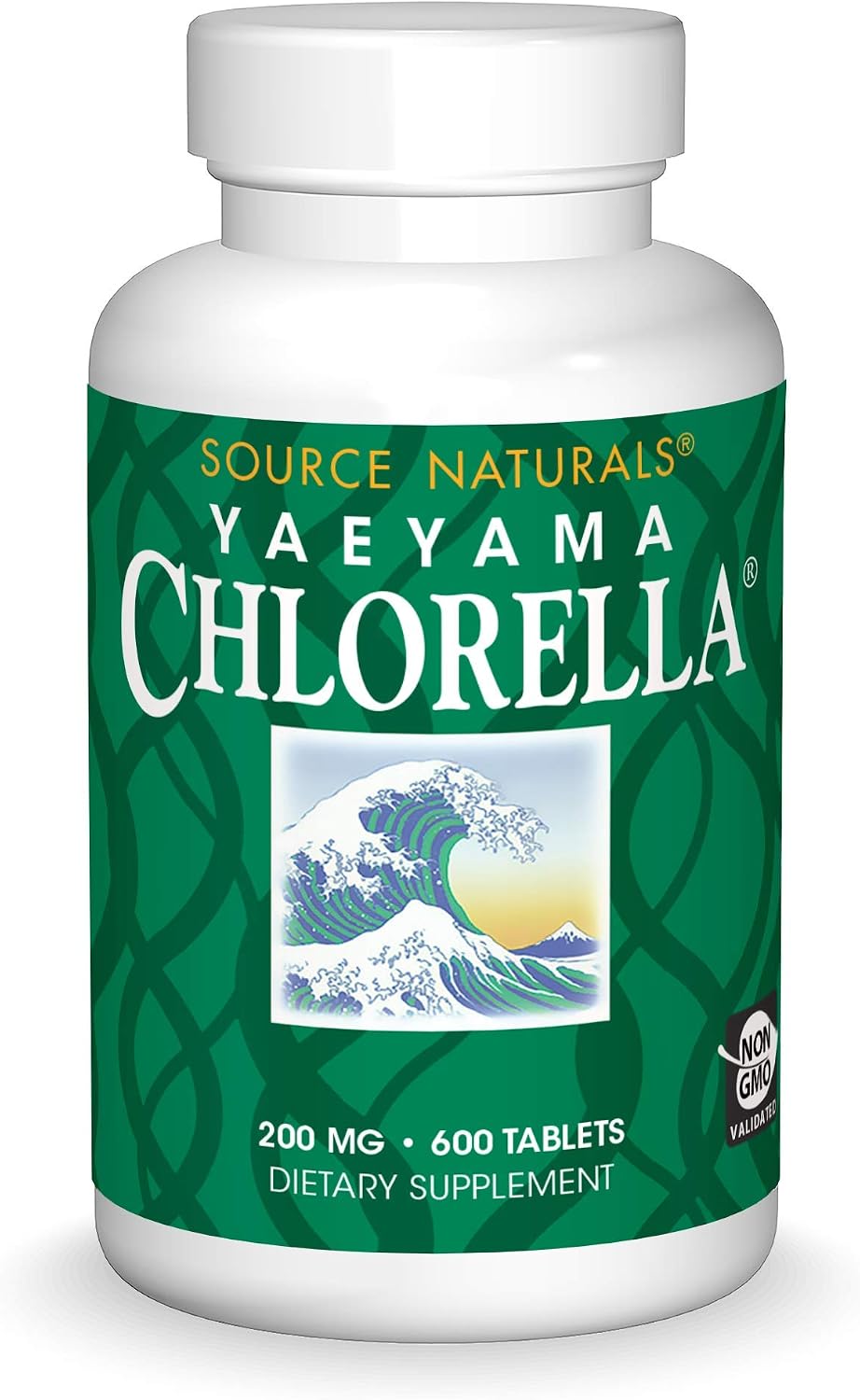 Source Naturals Yaeyama Chlorella, 200 mg, 600 Vegan Tablets | Green Superfood | Plant-Based B12*