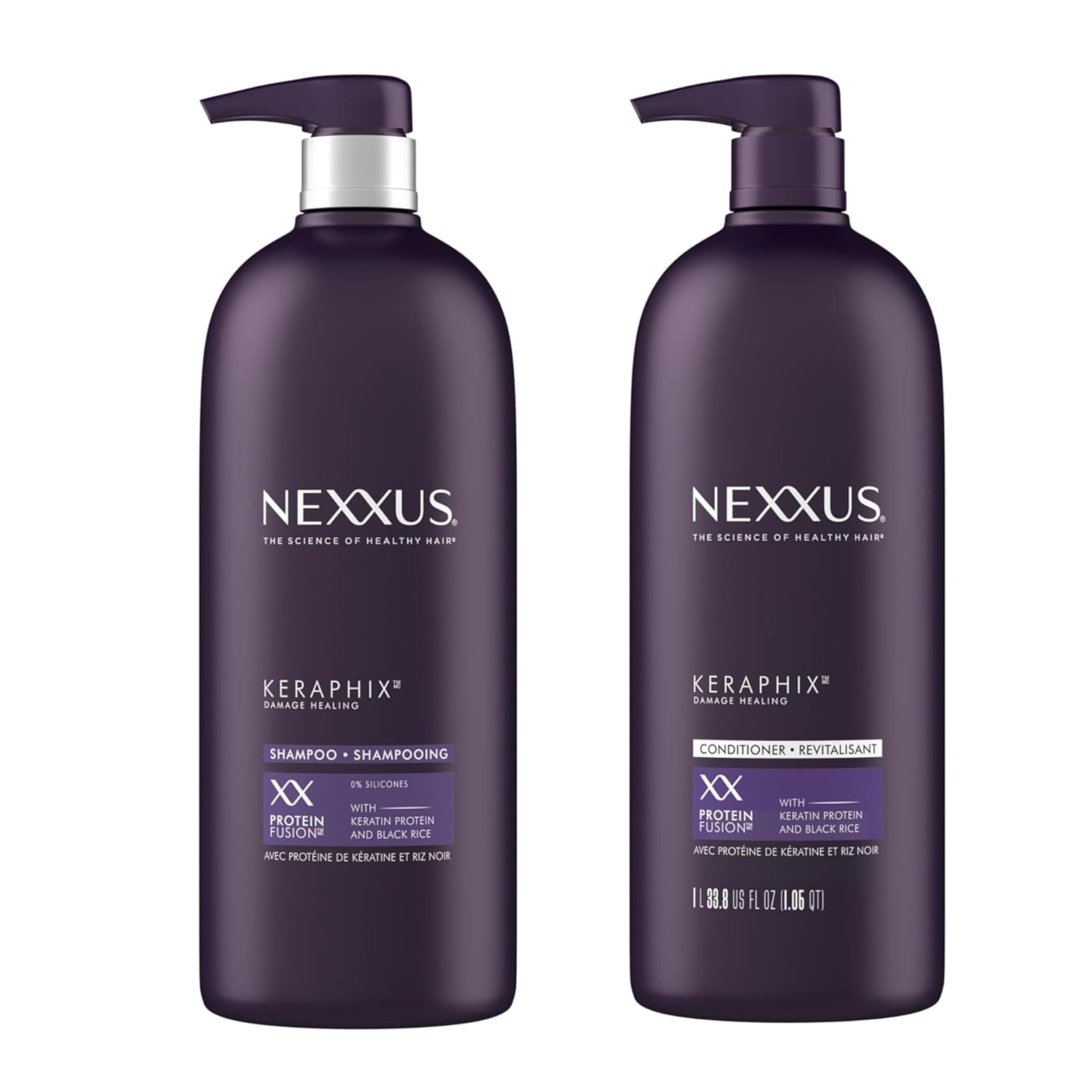 NEXXUS Keratin Protein Keraphix Shampoo & Canditioner for Damaged Hair 33.8 oz