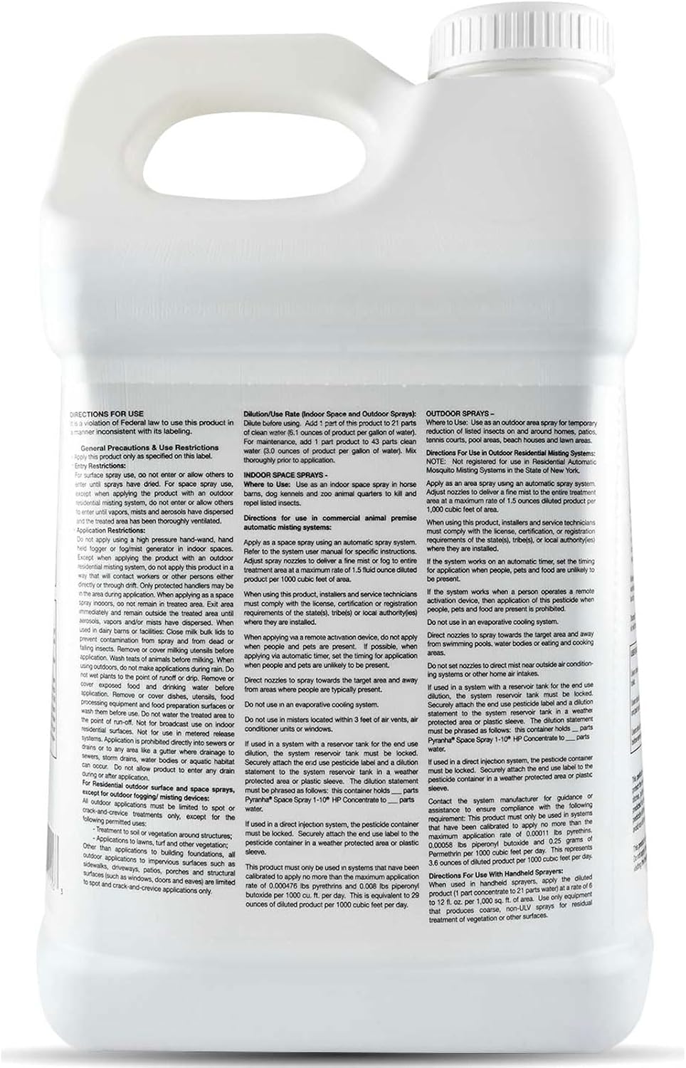 PYRANHA 1-10 HP Concentrate Refill 2.5 Gallon for 55 Gal Automatic Spray Systems - Barn Indoor Fly Control | Repels Horn, Deer, Horse, Stable