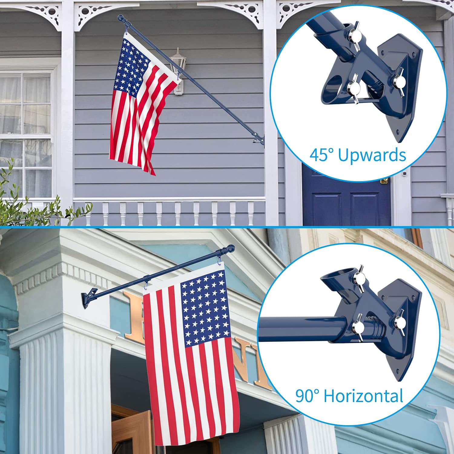 ZMTECH Flag Pole - Upgraded Bracket, 6 FT Stainless Steel Flag Poles for Outside House, Residential or Commerical