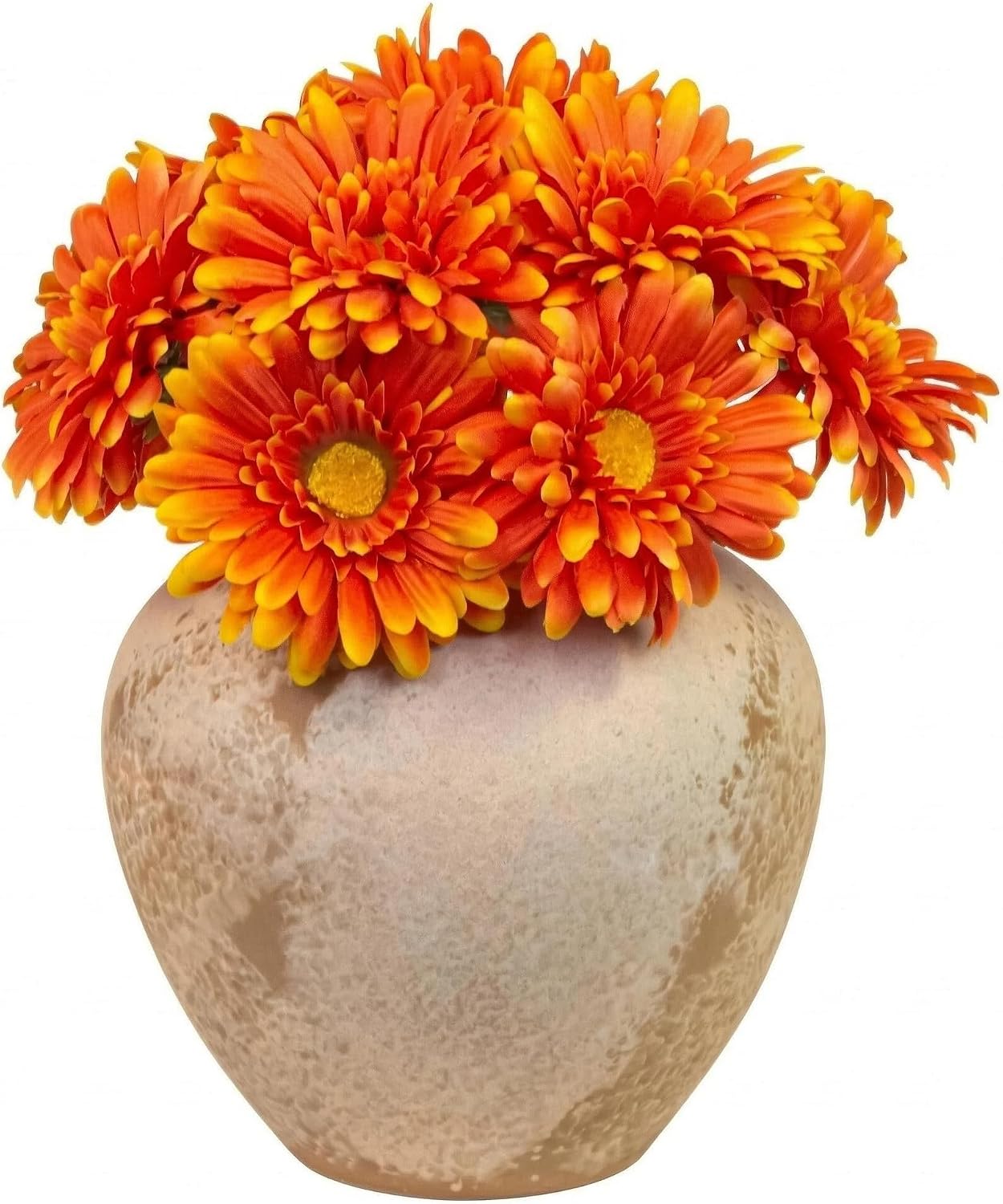 TOPIA Artificial African Daisies Flowers African Daisy Silk Flowers Artificial Gerbera Daisies Pack of 10 (Yellow)
