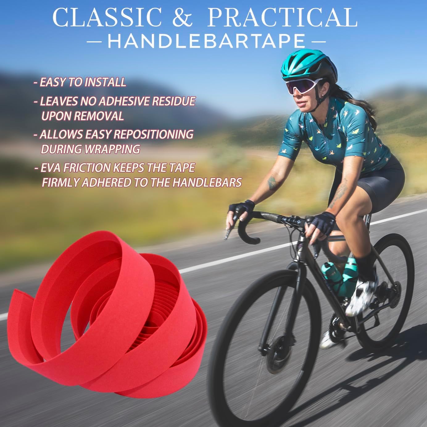 KINGOU EVA Road Bike Handlebar Tape Bicycle Bar Wraps - 2PCS Per Set