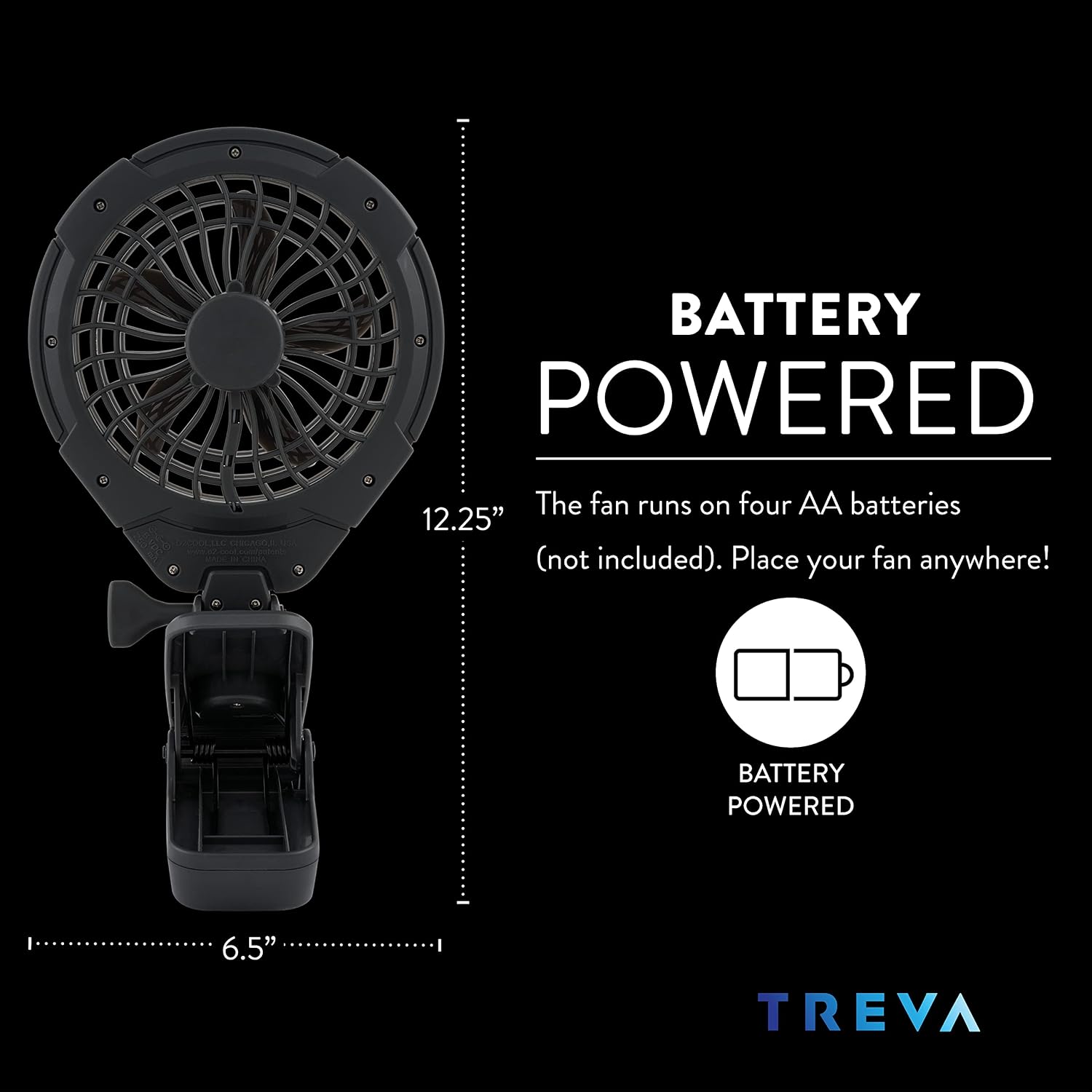 Treva 5 in Battery Powered Clip Fan with Clamp | Yes