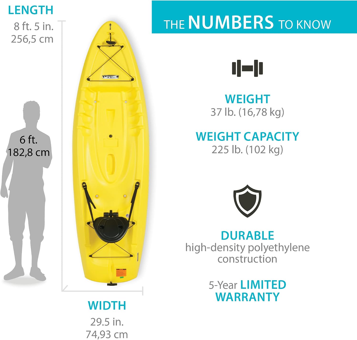 Lifetime Sit On Top Kayak, Volt 85, Yellow