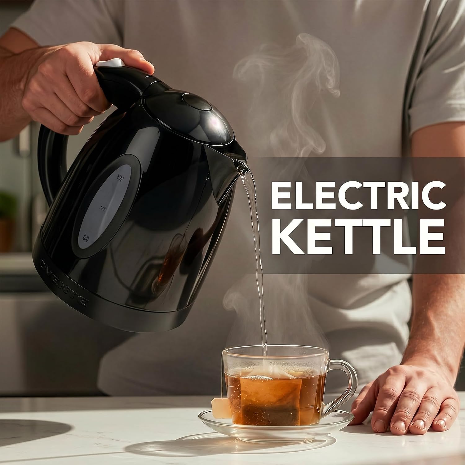 OVENTE 1.7L Electric Kettle with 1100W Fast Boiling Water, Green KP72G