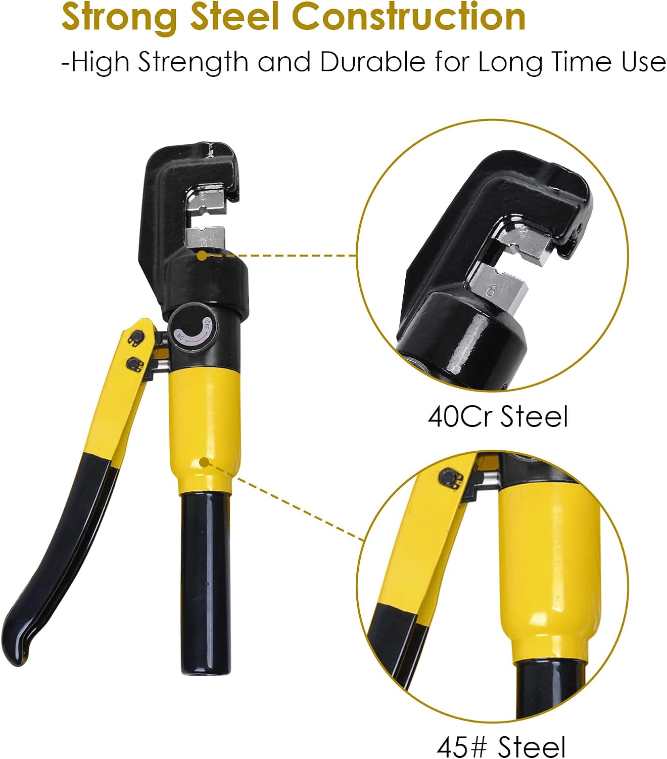 Yescom 10 Ton Hydraulic Crimping Tool Wire Crimper with 9 Hex Dies | Ideal for 3/16" to 1/8" cable railing system tensioning & 12 to 2/0 AWG electrical battery lug terminals, YES0584