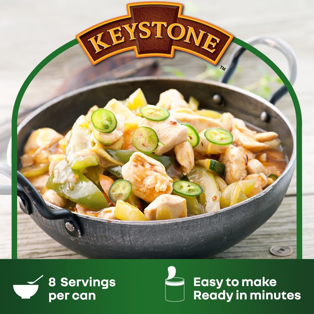 Keystone Meats All Natural Heat and Serve Ground Beef 14 Oz Fully Cooked Canned Meat Shelf Stable Emergency Survival Canned Food Ready to Eat No Preservatives Gluten Free Made in USA Pack of 2