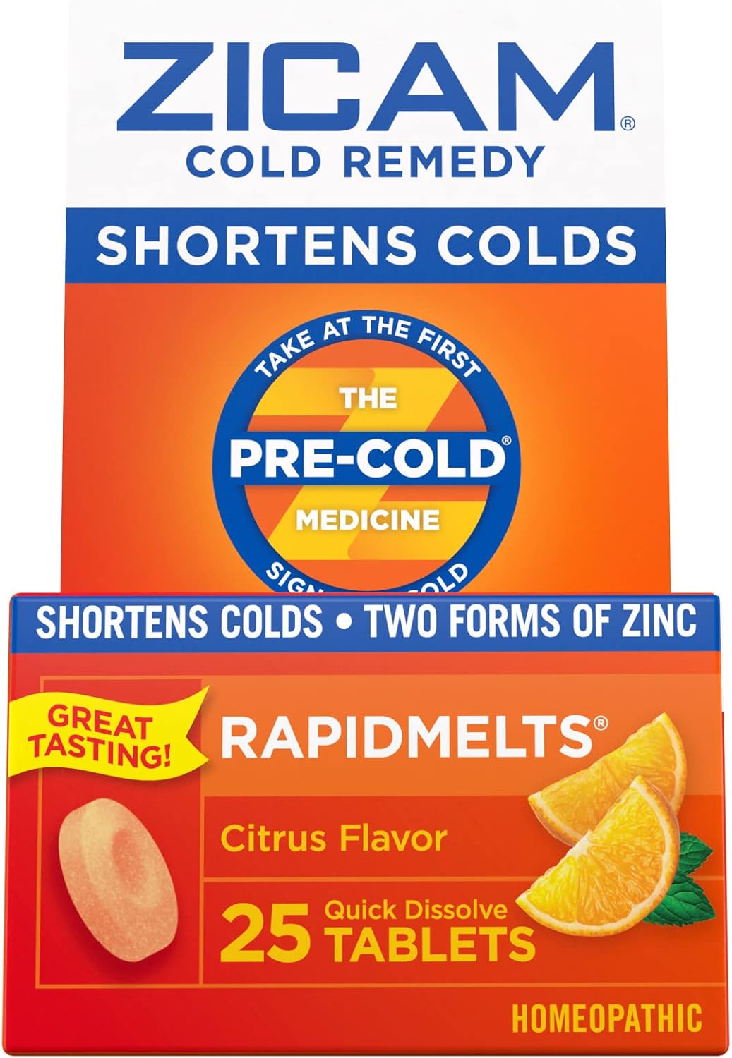Zicam Cold Remedy RapidMelts, Citrus, 25 Count