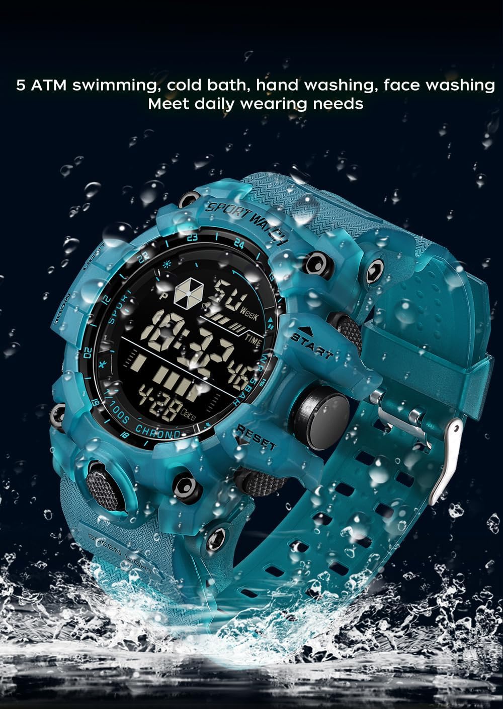 FANMIS Men's Digital Sport Watch Military LED Alarm Waterproof Quartz Watch | Tactical Outdoor Sport Watch Multi Function Led Display Alarm Stopwatch Date Quartz Rugged Style Daily Water Resistance