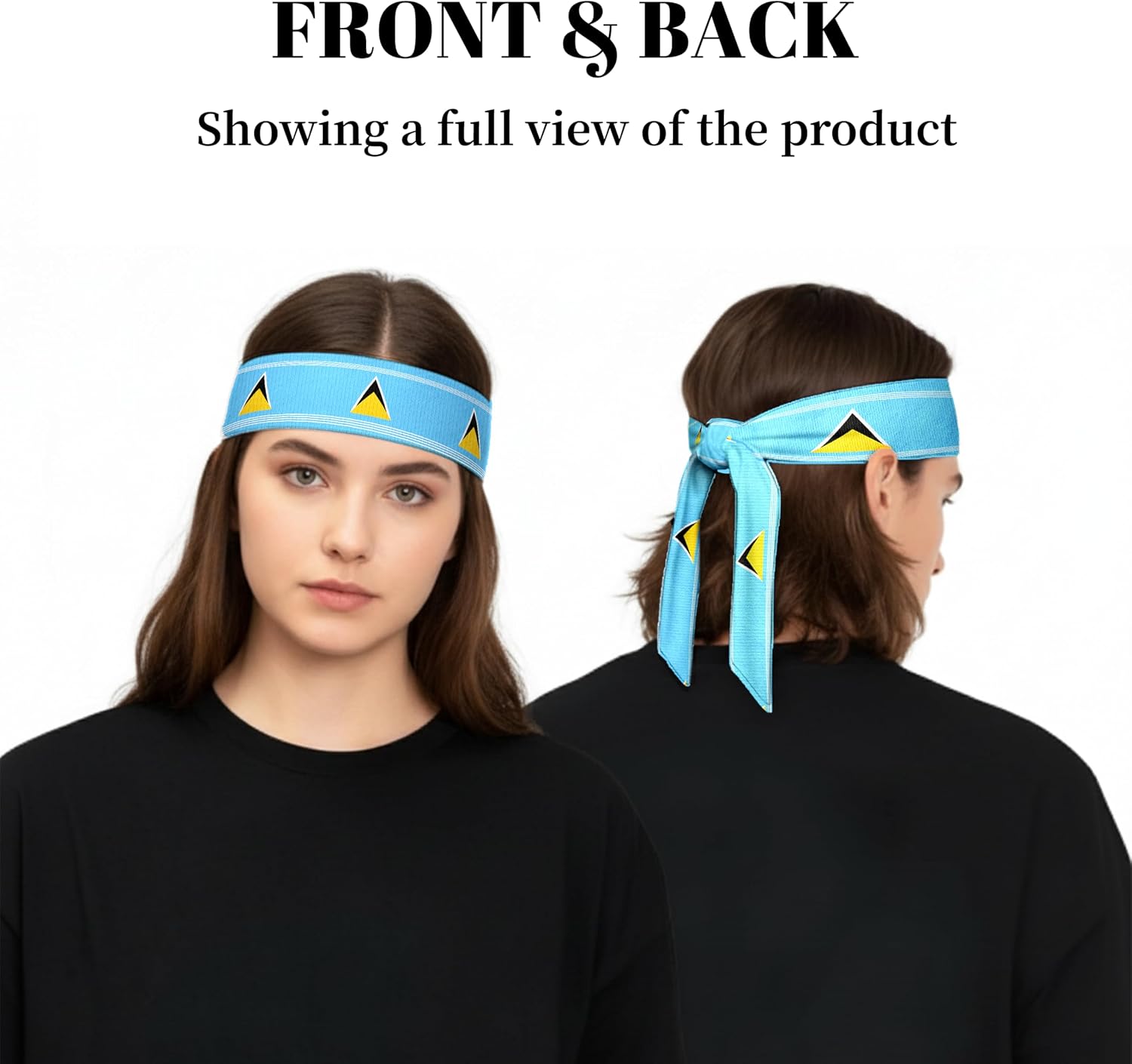 Tie Headbands for Men Women,Pattern Gymwrap,Gym Workout Adjustable Non-Slip Sweatbands for Running,40 X 2.4In