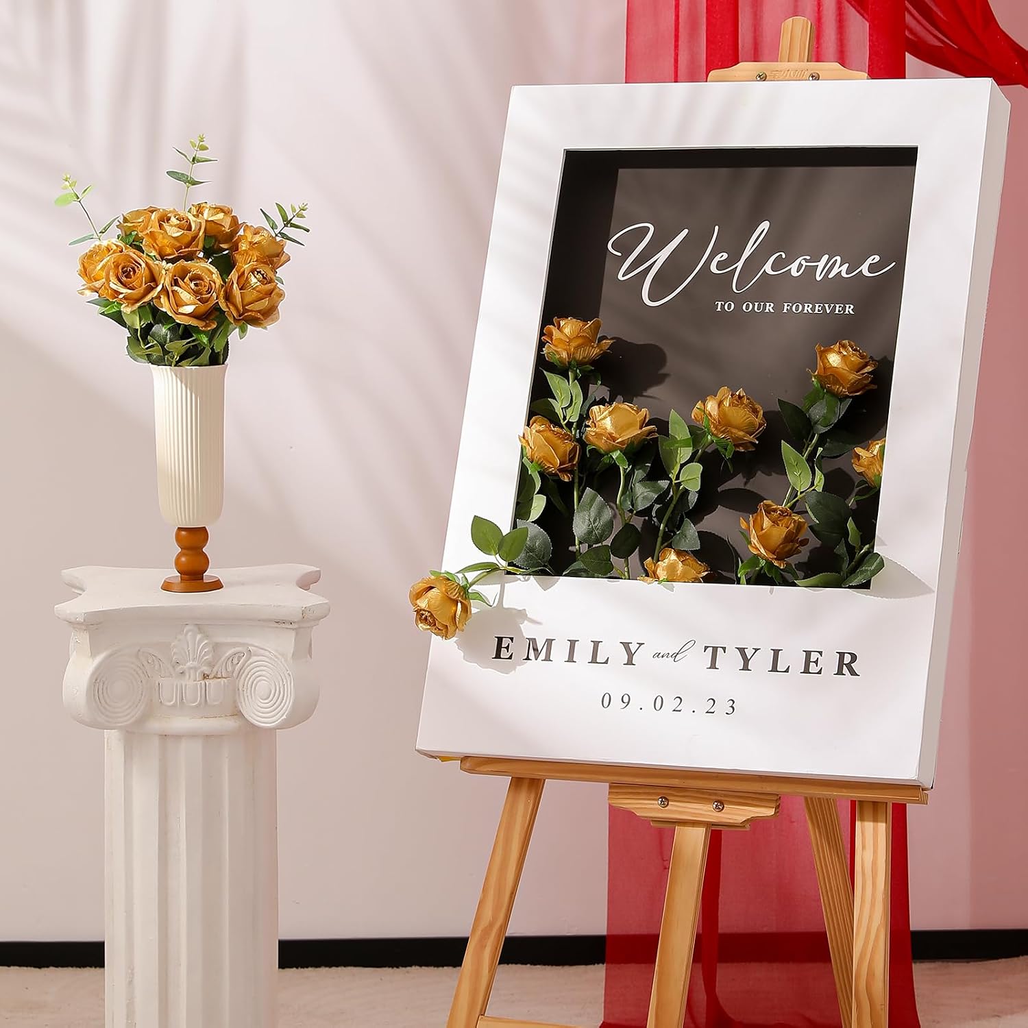 Hawesome 12PCS Artificial Silk Flowers Realistic Roses Bouquet Long Stem for Home Wedding Decoration Party (Yellow, 6 Flowers 6 Buds)