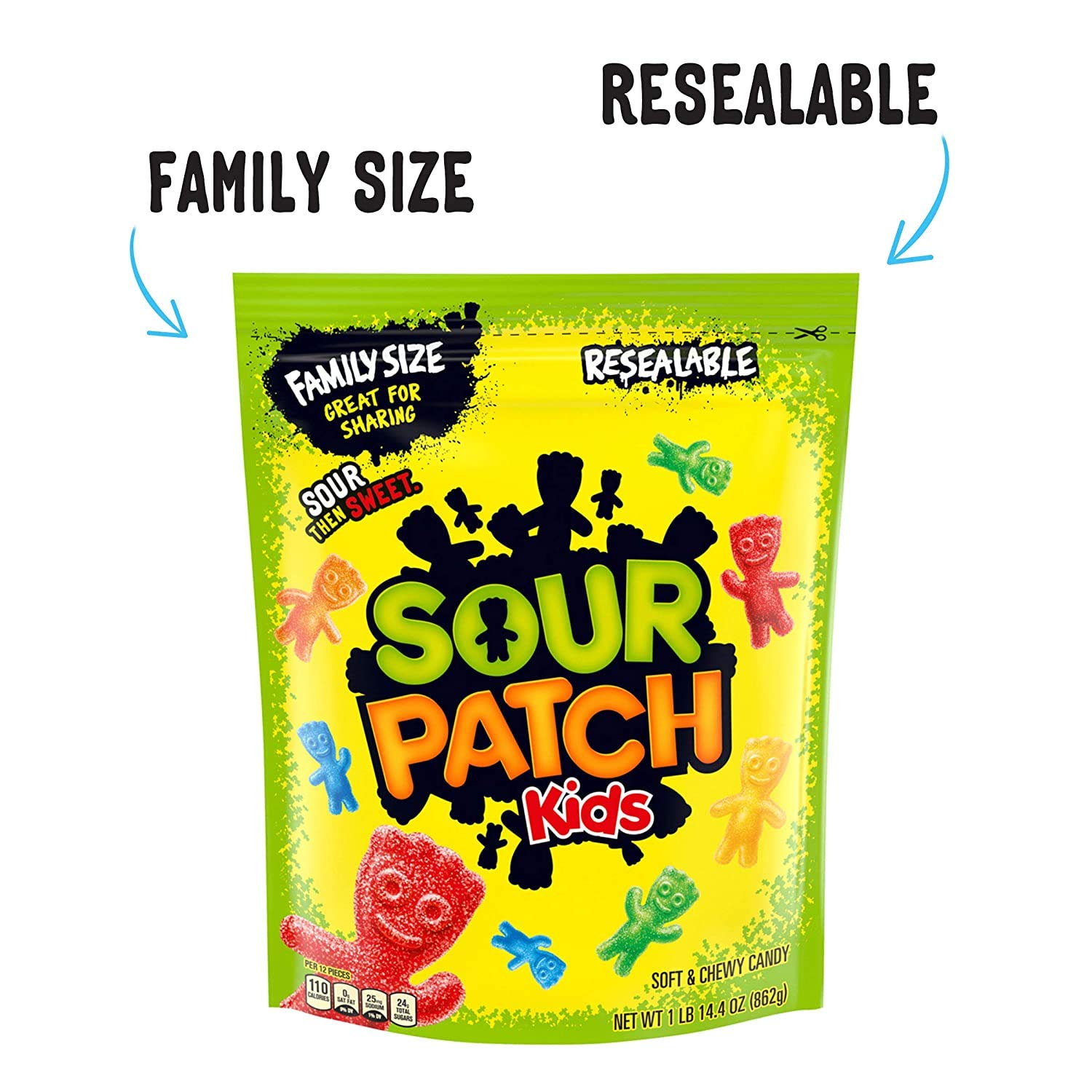 SOUR PATCH KIDS & SWEDISH FISH Soft & Chewy Gummy Candy Variety Pack, 15 ct