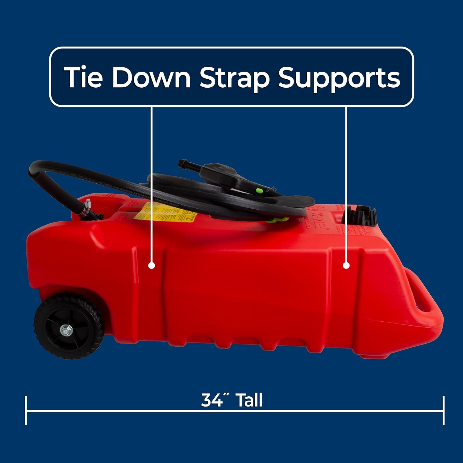 Scepter Duramax Flo ’N Go 14 Gallon Gas Caddy, 53 Liter Fuel Tank, Red | Updated Version, Portable Fuel Transfer Pump with 10-Foot Hose for Lawn Mower, Farm, Marine, Commercial, and Home Use