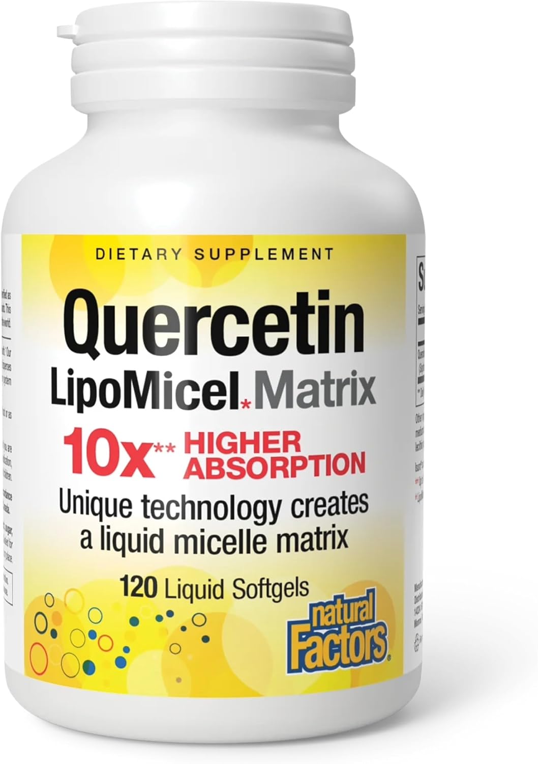 Natural Factors Quercetin LipoMicel Matrix 250 mg, 60 Softgels