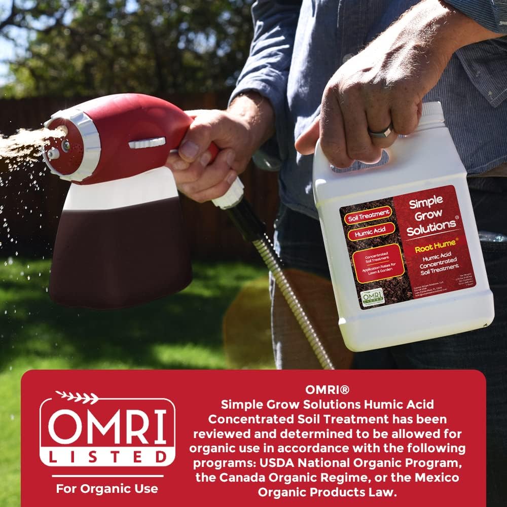 Raw Organic Soil Conditioner- Root Hume- Simple Grow Solutions- Natural Plant & Lawn Treatment- Nutrient Food Enhancer- Concentrated Liquid Humic - Grass, Tomatoes, Citrus, Flowers, Vegetables