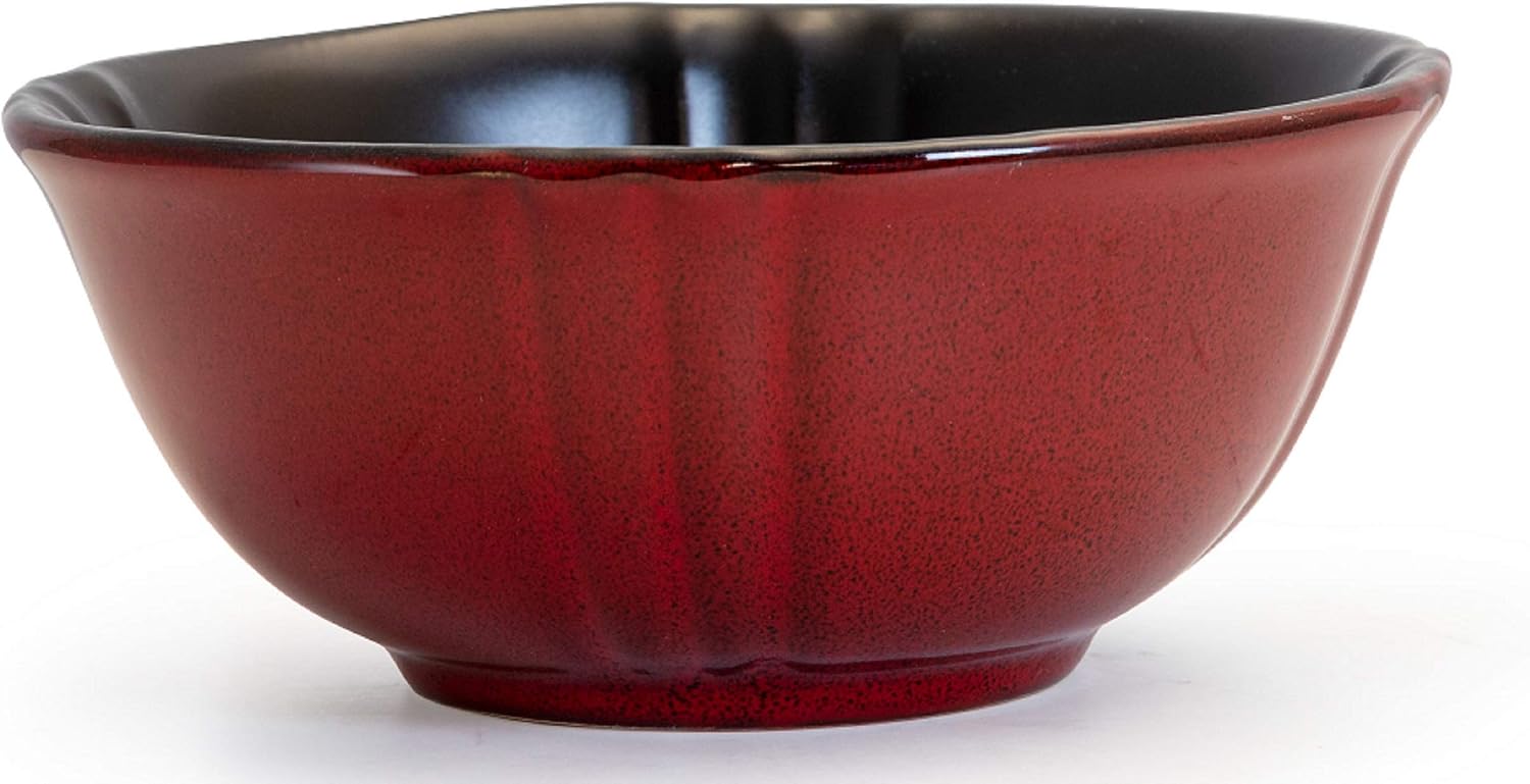 Elama Regency 16 Piece Stoneware Dinnerware Set in Red