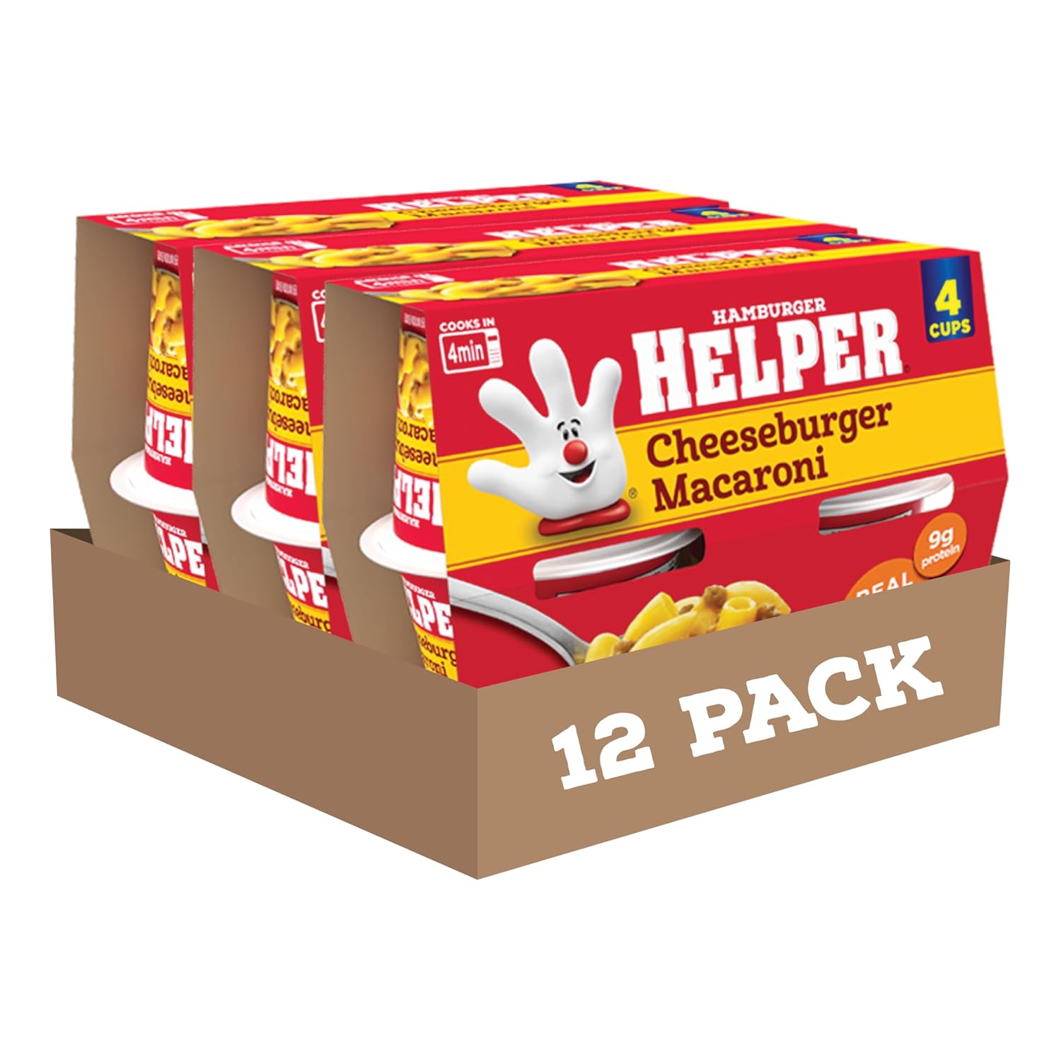 Hamburger Helper Beef Pasta Microwave Cup (2 oz - 6 Pack) No Artificial Flavors, Ready in 4 Minutes, Quick Meals for Midweek Dinners, Busy Evenings & Families On-the-Go