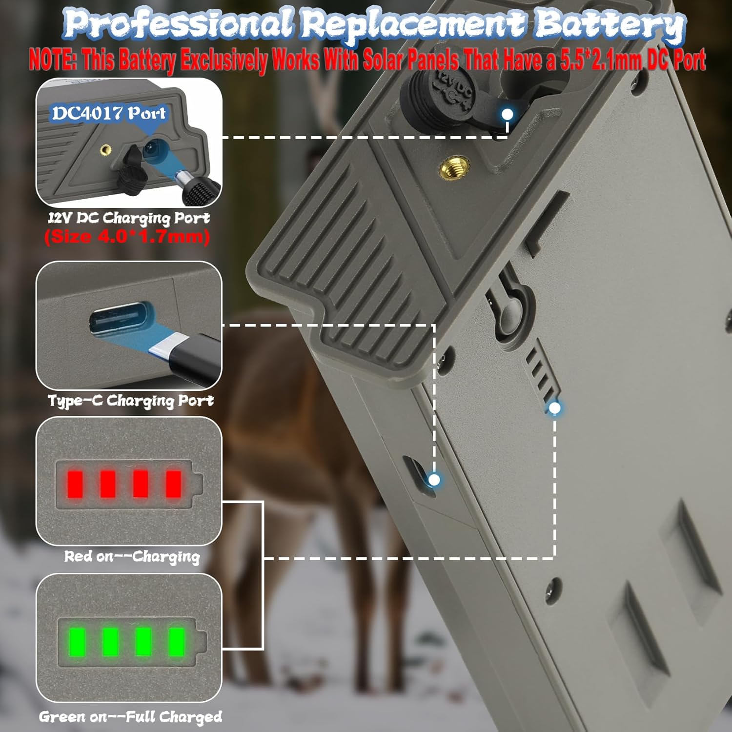 Rechargeable Reveal Lipo Lithium Battery for Trail Camera Reveal Pro 3.0 | for Reveal Cellular Trail Camera Pro 3.0, X Pro, X Gen 3.0, X Ultra 3.0