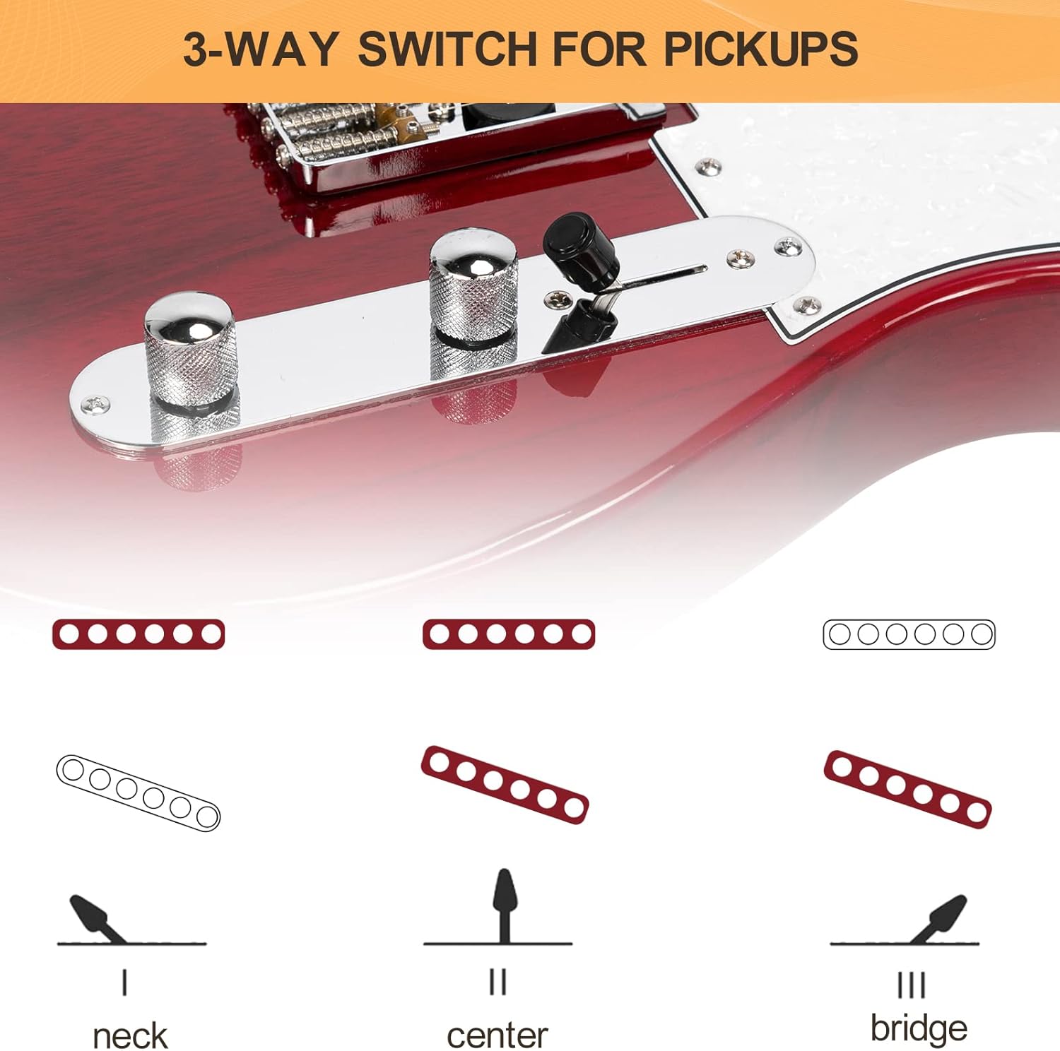 GLARRY 39" GTL Semi-Hollow Electric Guitar for Music Lover, HS Pickups Rosewood Fingerboard with Accessories Pack Guitar Bag(Transparent Wine Red)