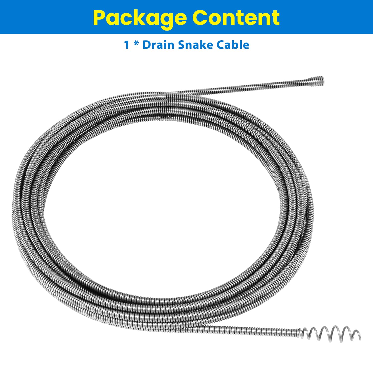 21338 Auto-Spin Replacement Cable for Ridgid - 1/4" x 30' Drain Snake Cable Compatible with K-45 Sink Machine