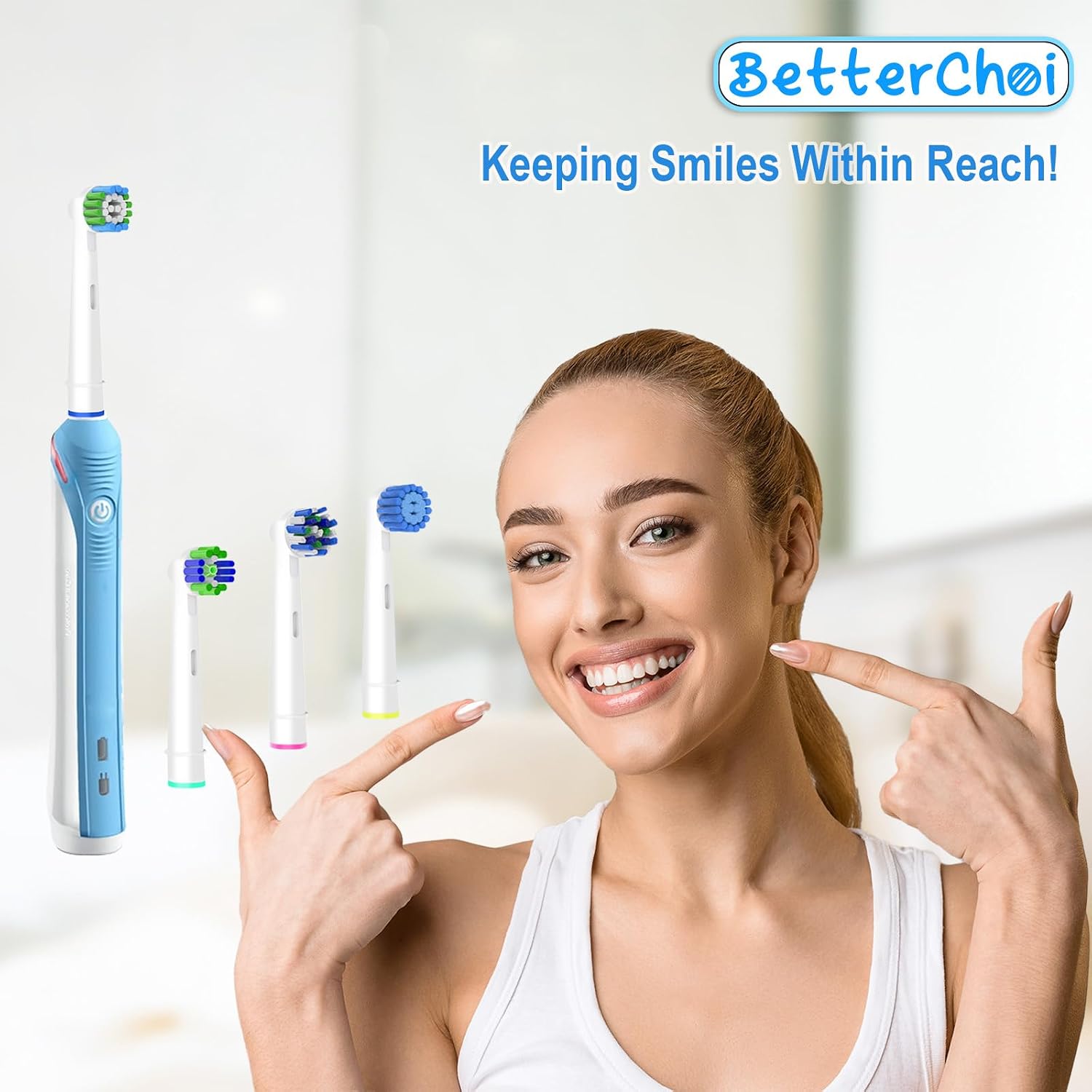 16pcs Replacement Brush Heads Compatible with Oral B Electric Toothbrushes. Pack of 4 Precision Clean, 4 Cross Clean
