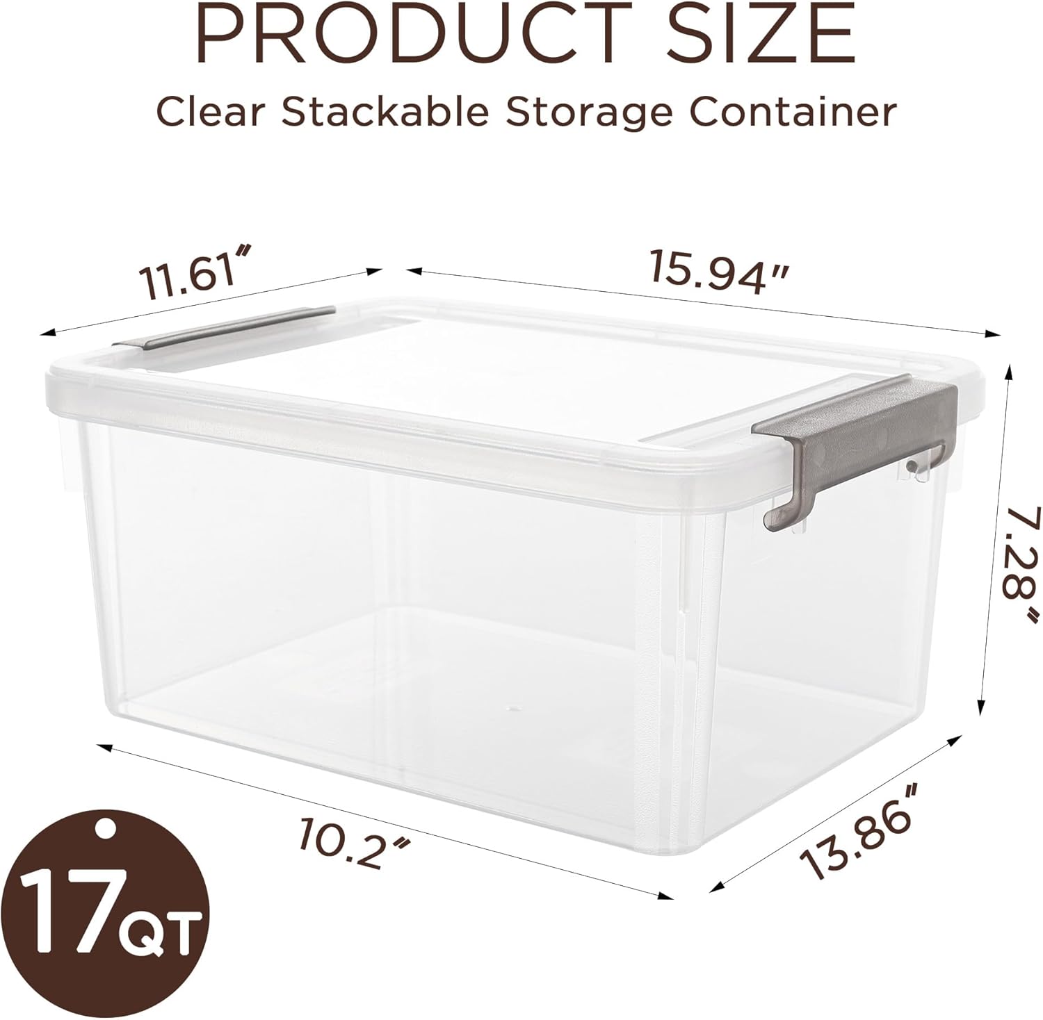 Citylife 10Packs 1.3Qt Small Storage Bins with Lids,Stackable Clear