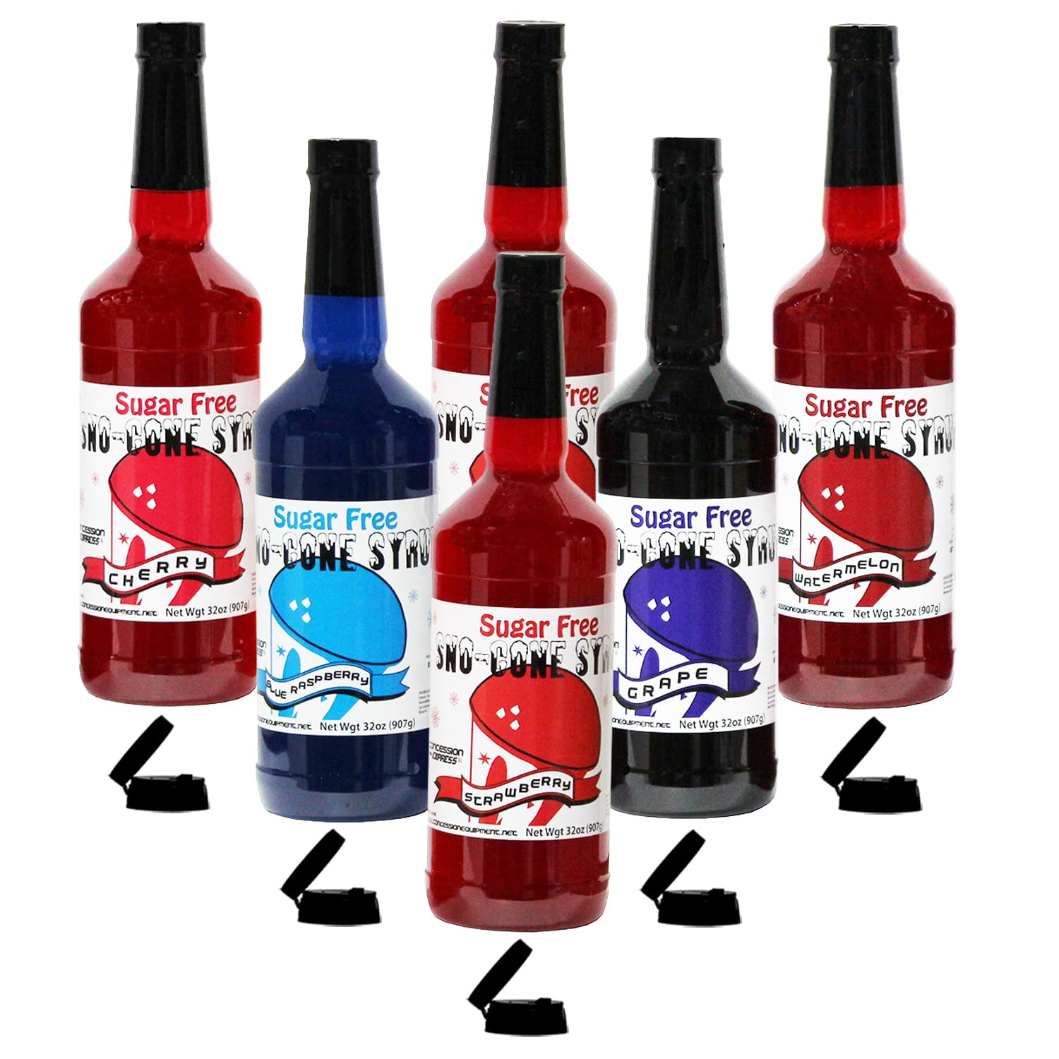 Sugar-Free-Sno-Cone Syrup 32oz Six pack- (Choose Your Own)