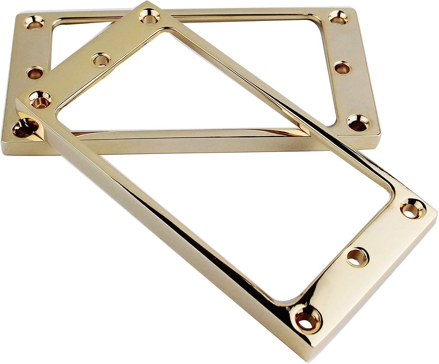 Guyker Flat Metal Humbucker Pickup Mounting Ring Set - Bridge Neck Pickups Cover Frame Replacement Part for Electric Guitar or Precision Bass(2PCS