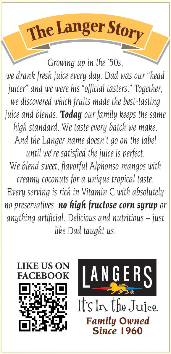 Langers Juice Pineapple Cocktail Juice, 15.2 Fl Oz (Pack of 12)