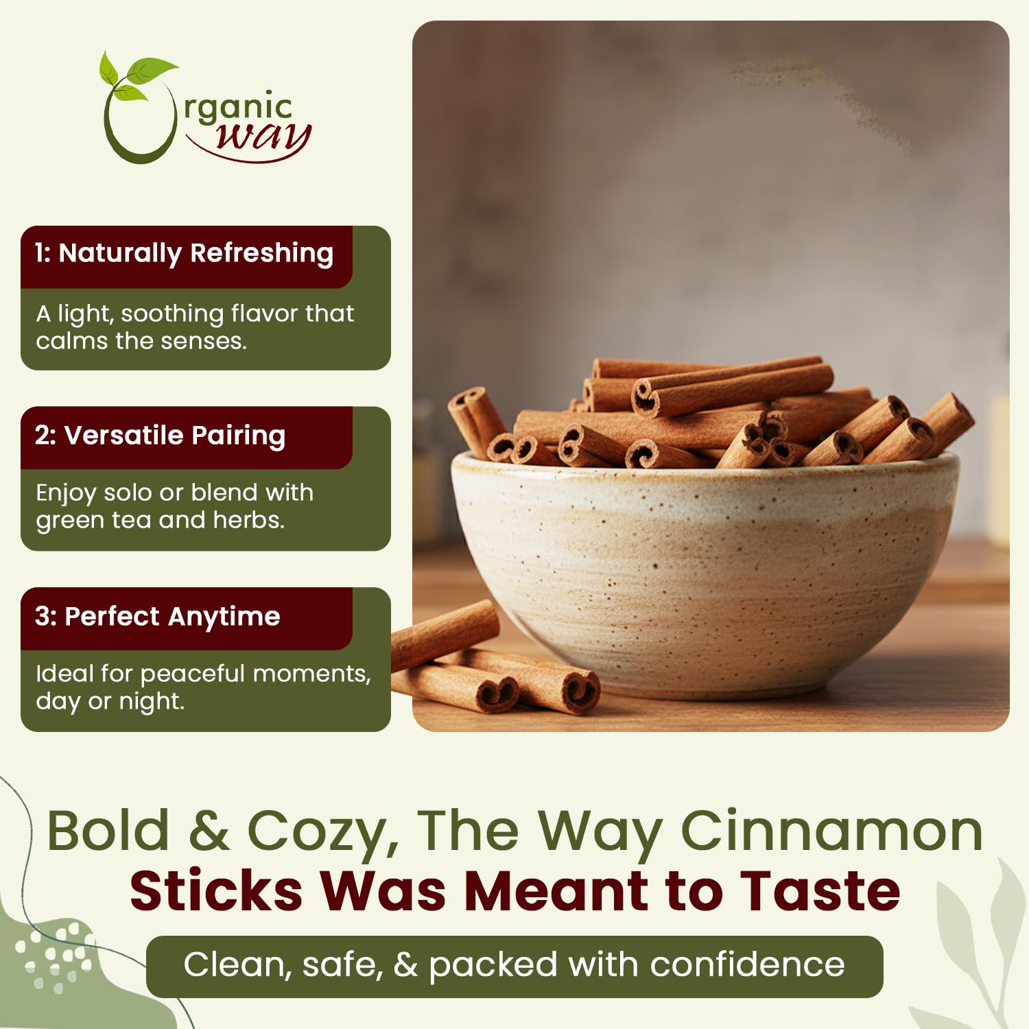 Organic Way True Ceylon Cinnamon Sticks - Origin - Sri Lanka (16 Ounce)
