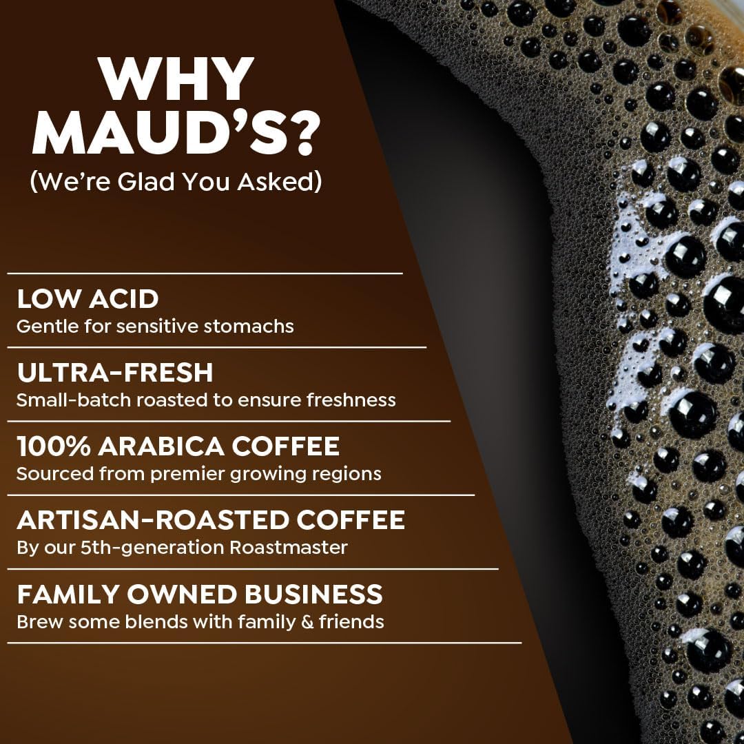 Maud's Dark Roast Coffee Pods, 100ct | Dark Roast Coffee in Single Serve Pods – Compatible with Keurig Coffee Makers