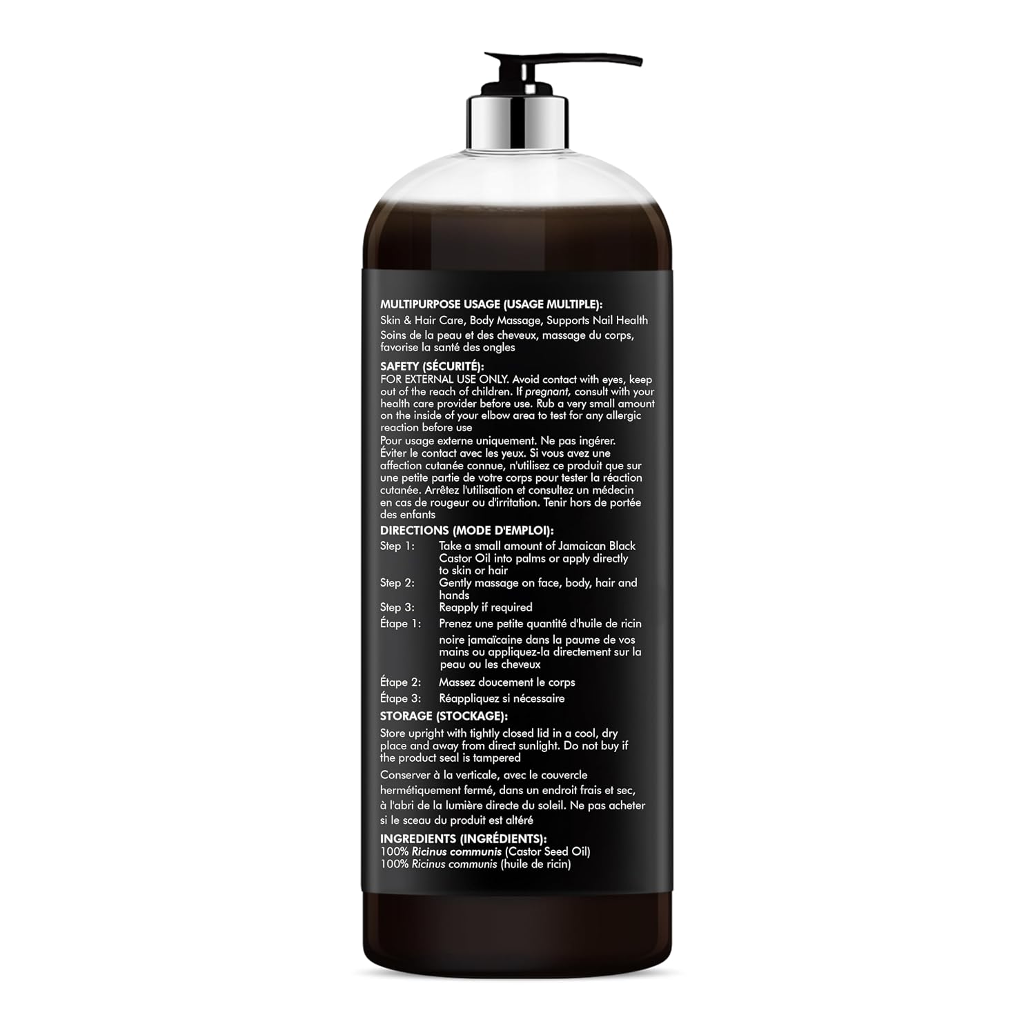 Majestic Pure Jamaican Black Castor Oil, 100% Natural Oil - 16 Fl Oz