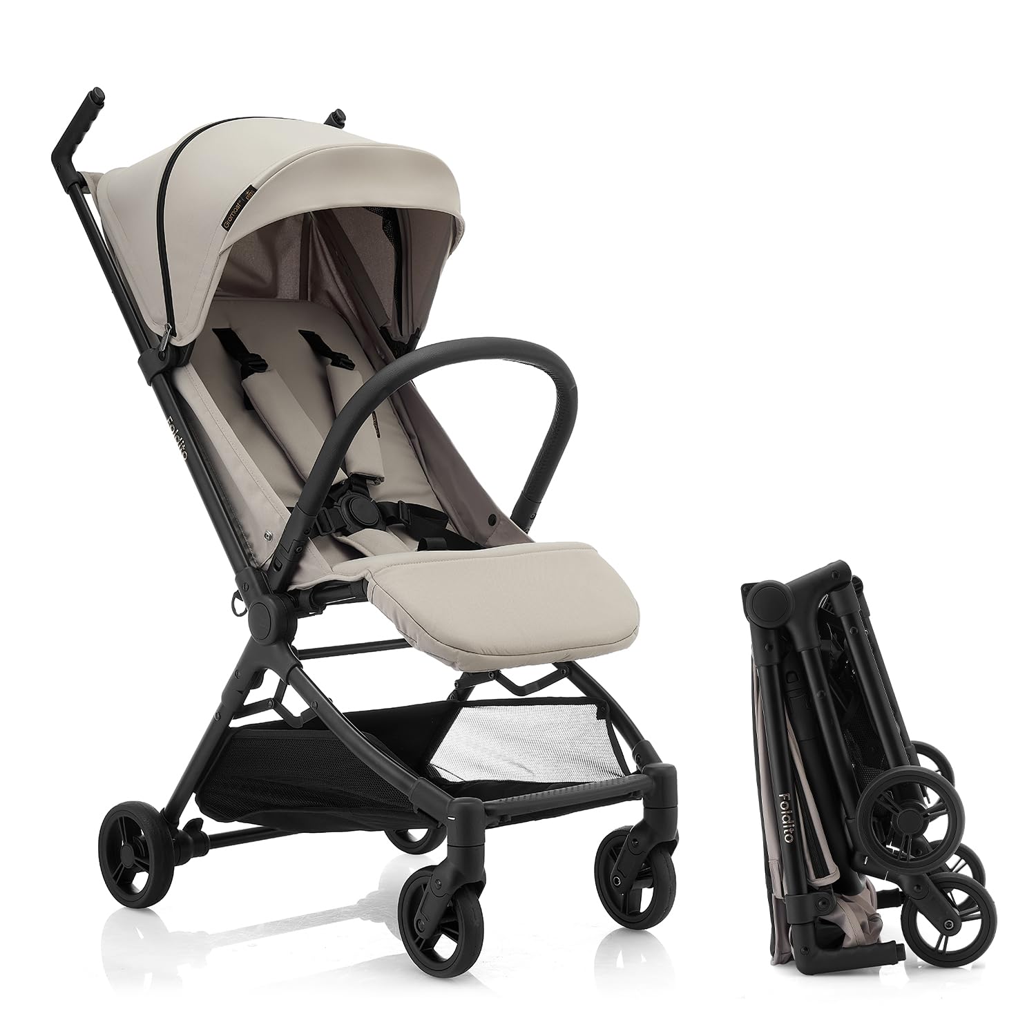 Gromast Travel Stroller for Airplane, Ultra Compact & Lightweight – Only 9.9 lbs, Portable Infant Toddler Baby Stroller, w/UPF 50+ Canopy - Black