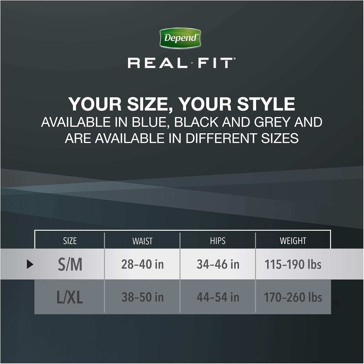 Depend Real Fit Adult Diapers, Incontinence Underwear for Men, Disposable, Maximum Absorbency, Small/Medium, Grey, 56 Count (2 Packs of 28), Packaging May Vary