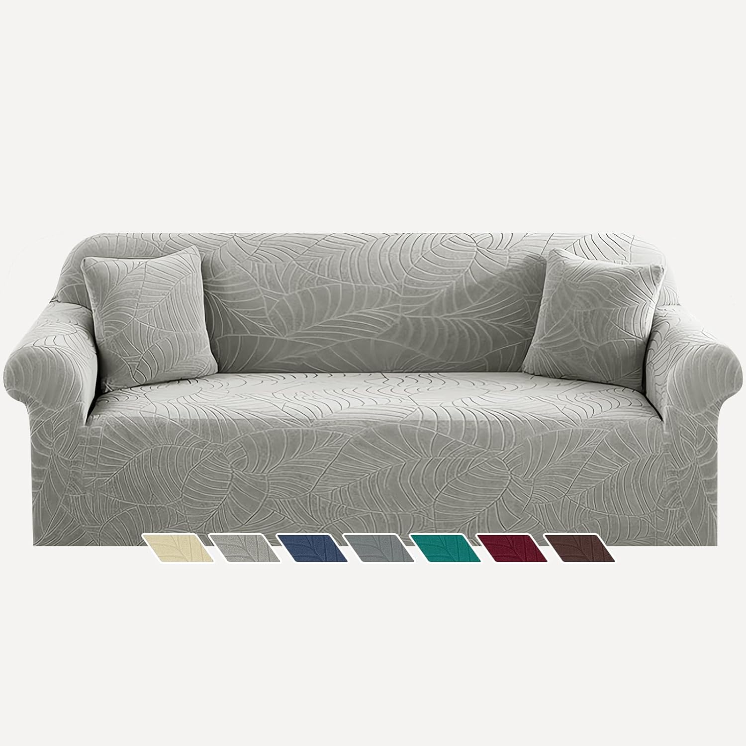 YEMYHOM Couch Cover Latest Jacquard Design High Stretch Sofa Covers for 2 Cushion Couch