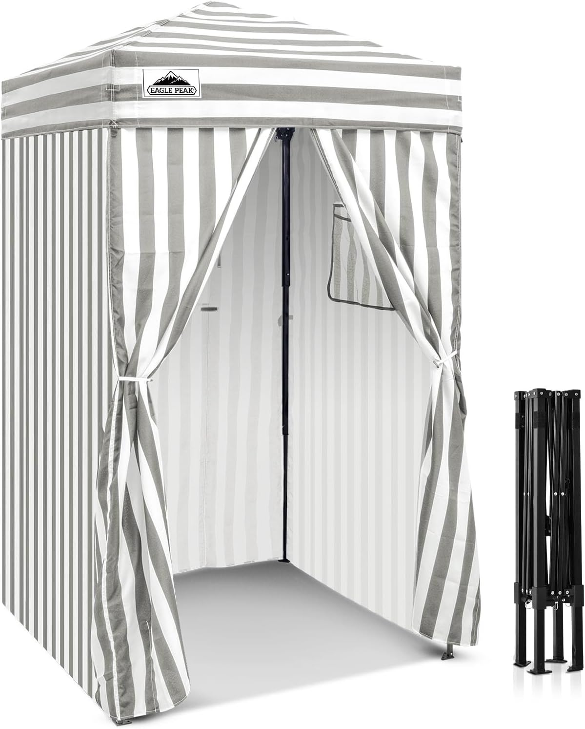 EAGLE PEAK 4x4 Pop Up Changing Tent, Outdoor Changing Room, Gray/White