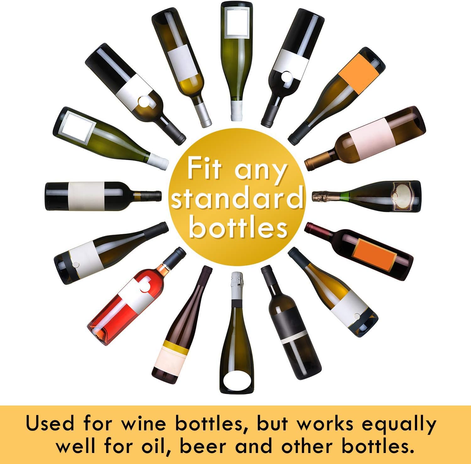 Whaline 8 Pack Christmas Wine Bottle Stoppers and Gift Box, Funny Silicone Reusable Caps Bottle Sealers with a Funny Saying for Wine Beer Bottles