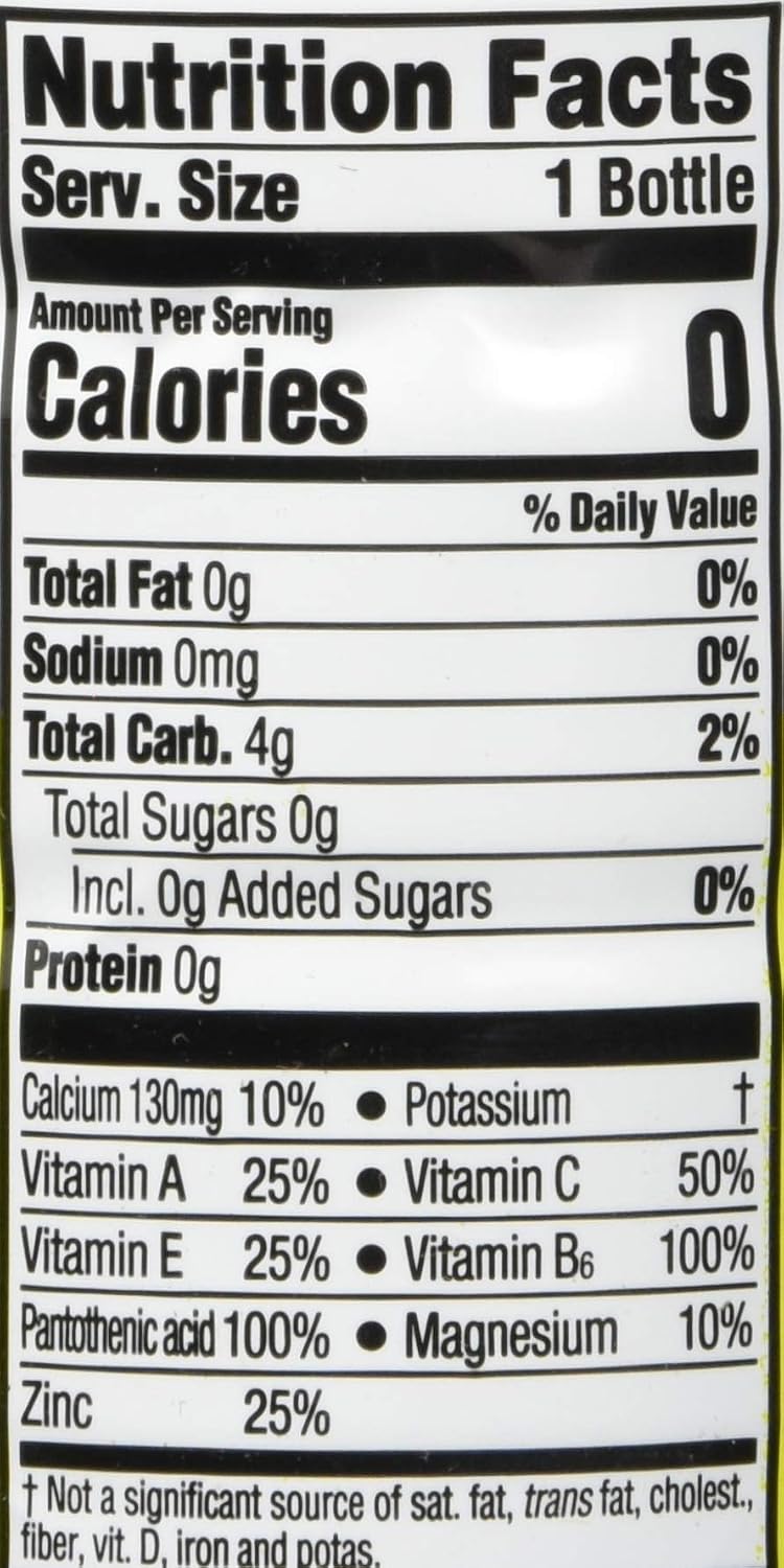 vitaminwater zero squeezed, lemonade flavored, electrolyte enhanced bottled water with vitamin b5, b6, b12, 20 fl oz, 12 pack