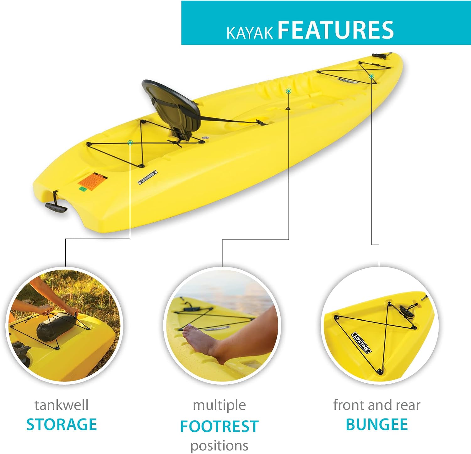 Lifetime Sit On Top Kayak, Volt 85, Yellow