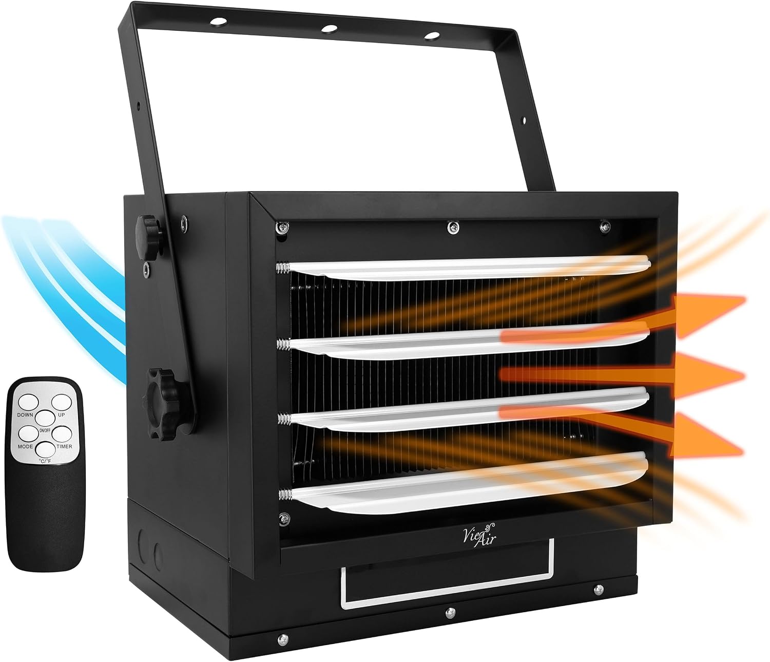 Vie Air 7500W Portable Hard-Wire Installation Garage Heater With Remote and Vertical and Horizontal Air Flow
