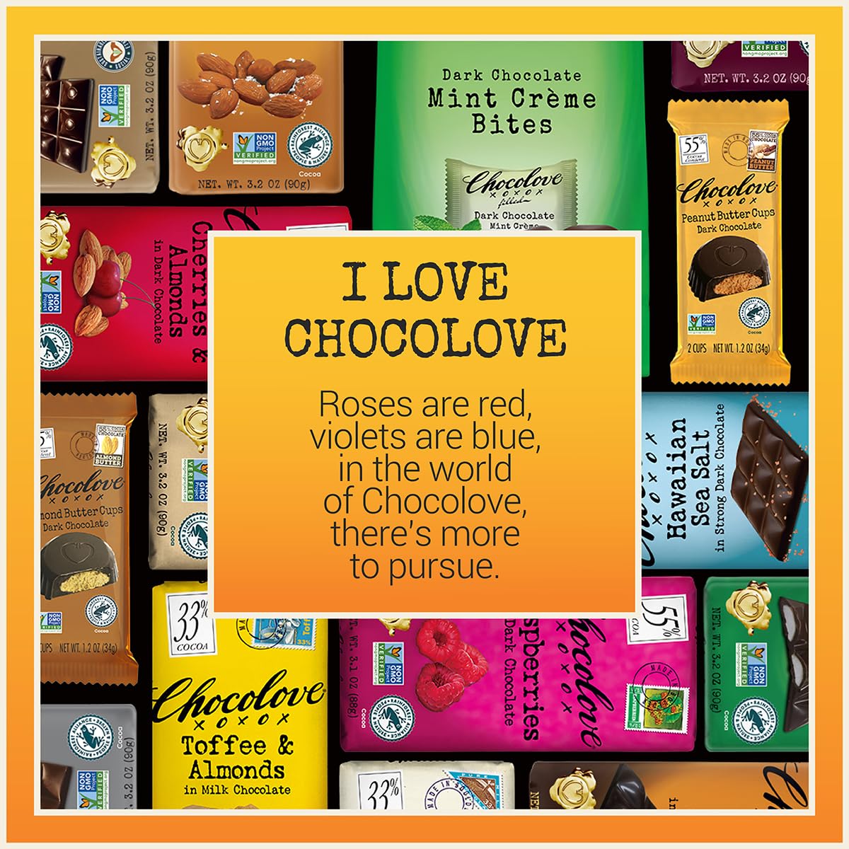 Chocolove Cherry & Almonds Dark Chocolate Bars | 55% Cocoa | Infused with Real Cherries & Crunchy Almonds | Crafted with Premium Chocolate | 3.2 oz Bar (12 Pack)
