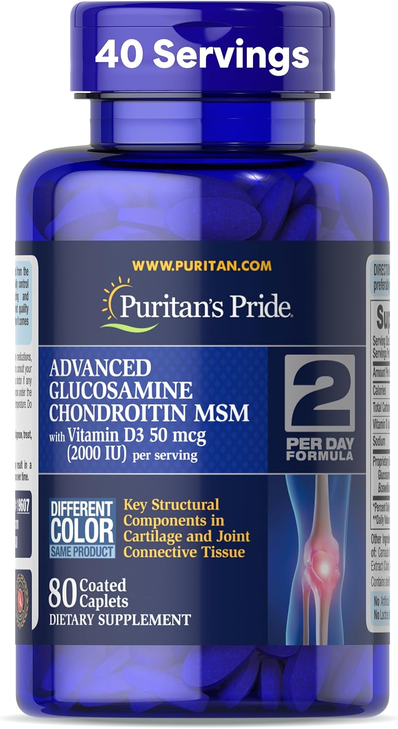 Puritan's Pride Advanced Glucosamine Chondroitin MSM with Vitamin D3 50mcg