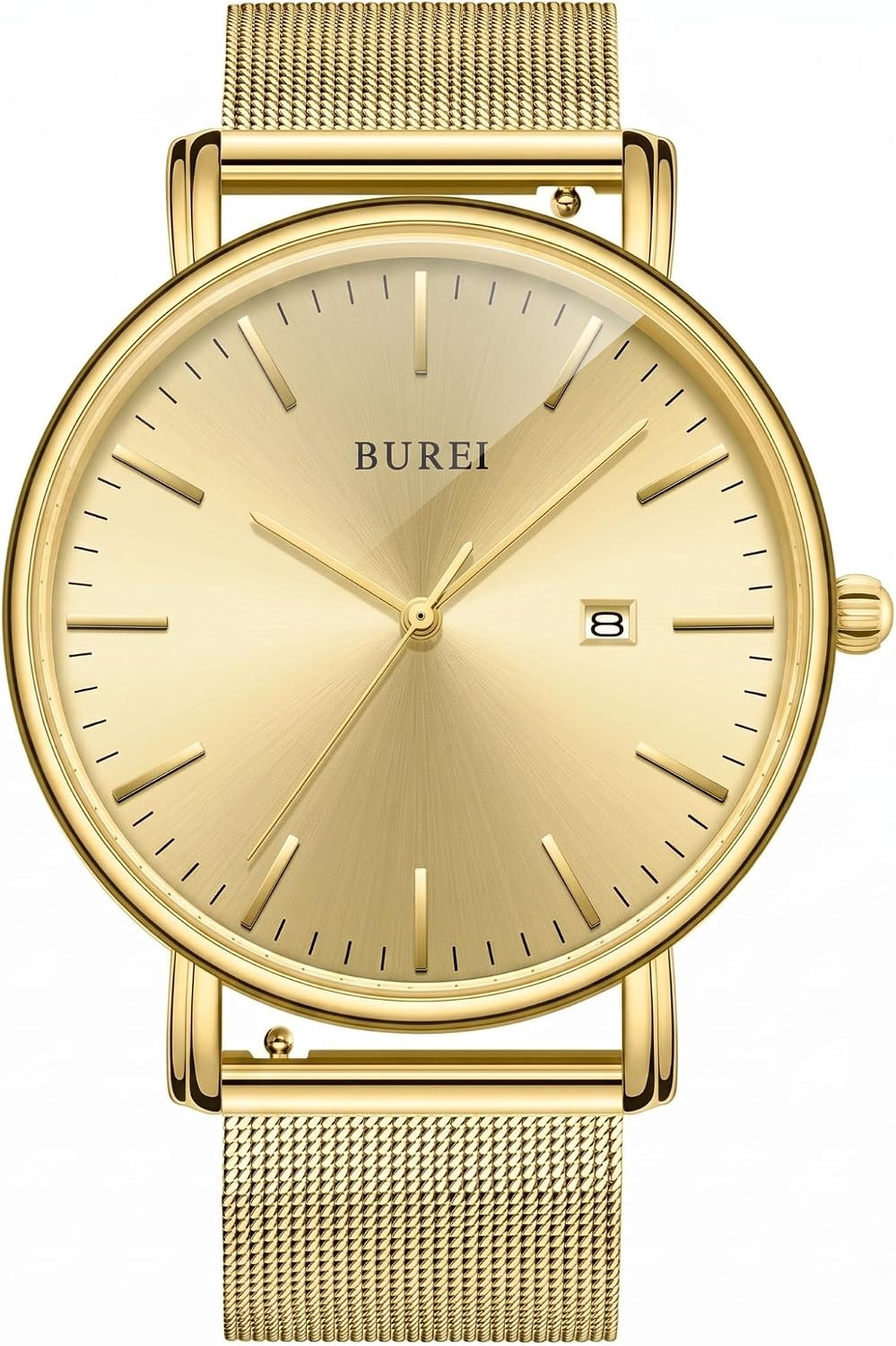 BUREI Men Wrist Watches Fashion Minimalist Thin Analog Quartz Waterproof Watches for Men, Refined Gifts for Men, Boyfriend, Husband, Dad