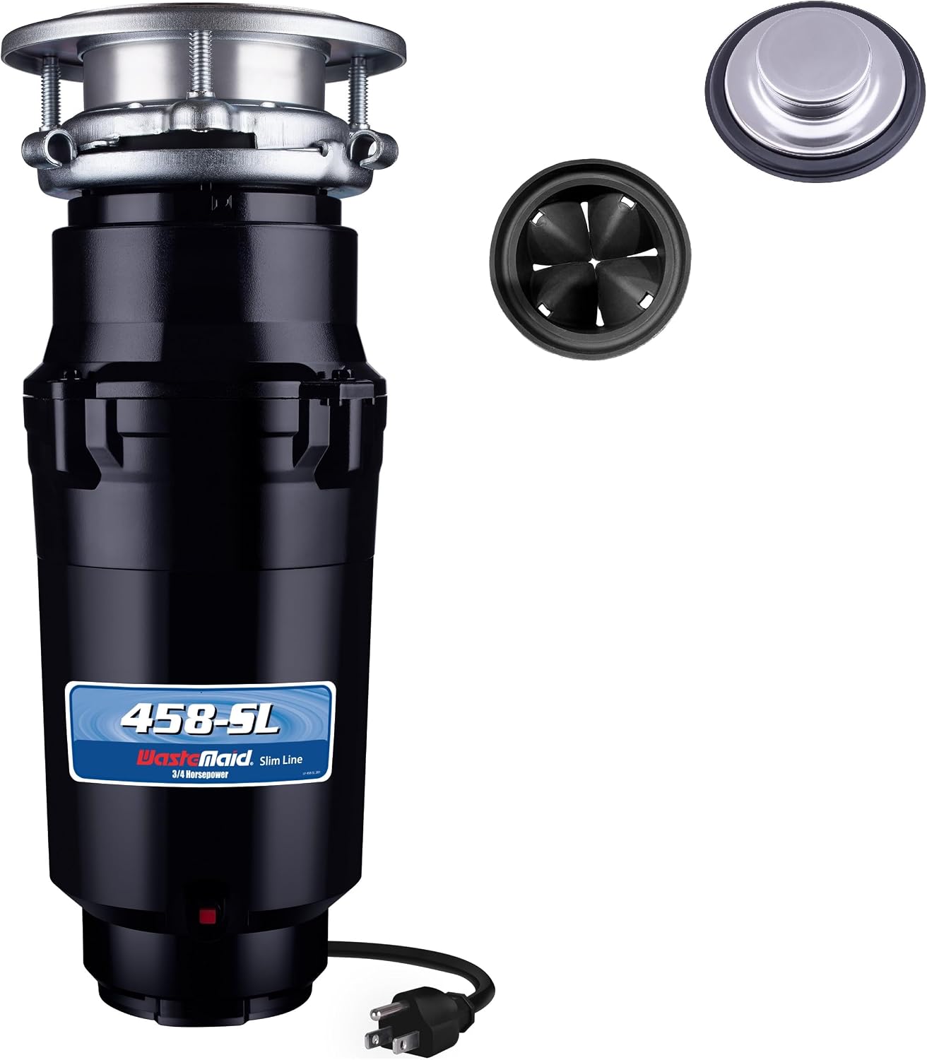 Waste Maid Garbage Disposal, Anti-Jam, Continuous Feed, 1/2 HP Standard | Anti-Jam Stainless Steel Food Waste Grinding System, Quiet Continuous Feed, Easy 3-Bolt Mount, 8-Yr Warranty 10-US-WM-158-3B