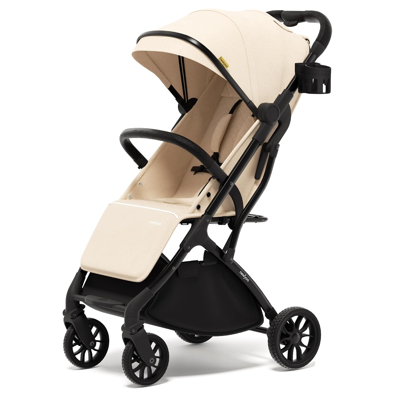 newyoo GlideTow TR18 Travel Stroller, Compact & Lightweight, Muted Olive | Newborn to toddler, foldable, self-standing design, 175° near-flat recline, large mesh window, trolley mode & UPF 50+ canopy