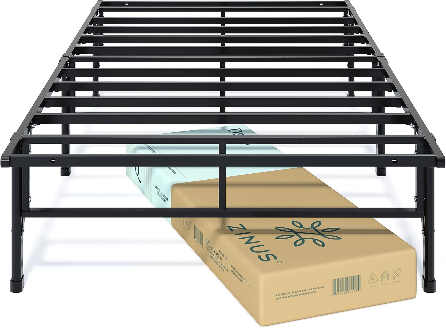 ZINUS SmartBase Compack Mattress Foundation, 14 Inch Metal Bed Frame, No Box Spring Needed, Sturdy Steel Slat Support, Full