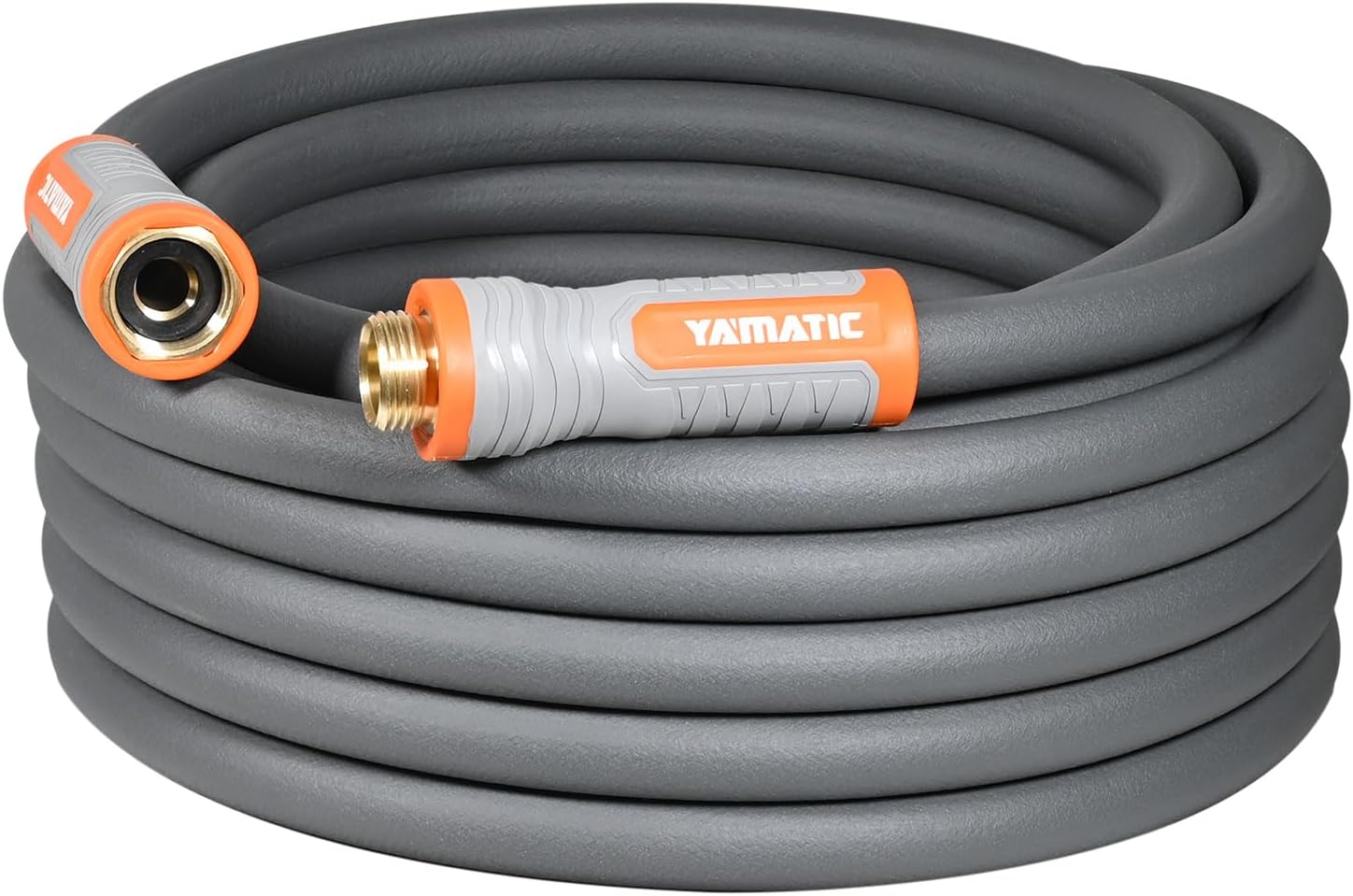 YAMATIC Flexible Garden Hose 5/8" x 50ft, 360° Swivel Handle, Burst 600 PSI