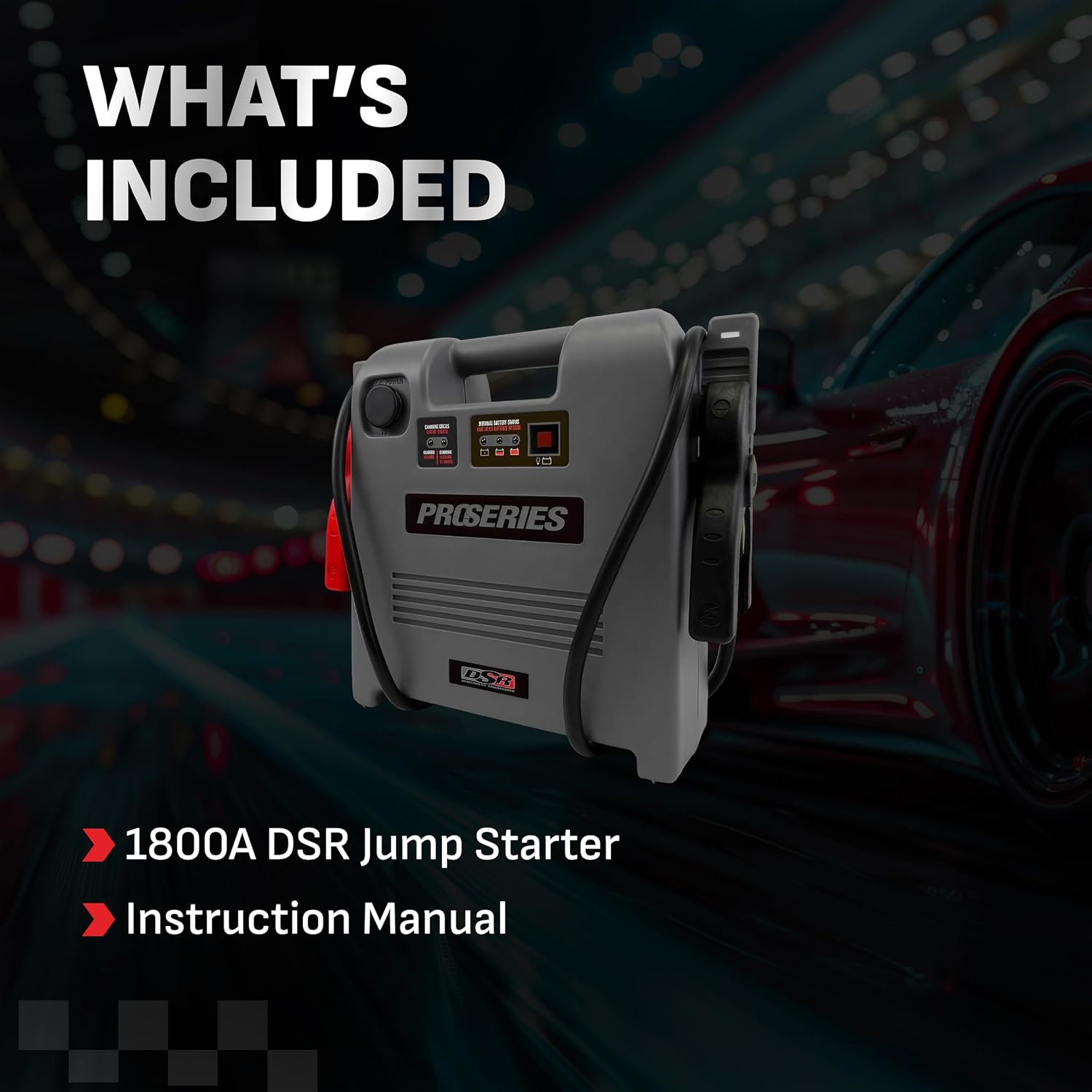 Schumacher Electric Car Battery Jump Starter & Portable Power Station - 1800 Peak Amps - 12V DC Power Outlet - with Overload & Short-Circuit